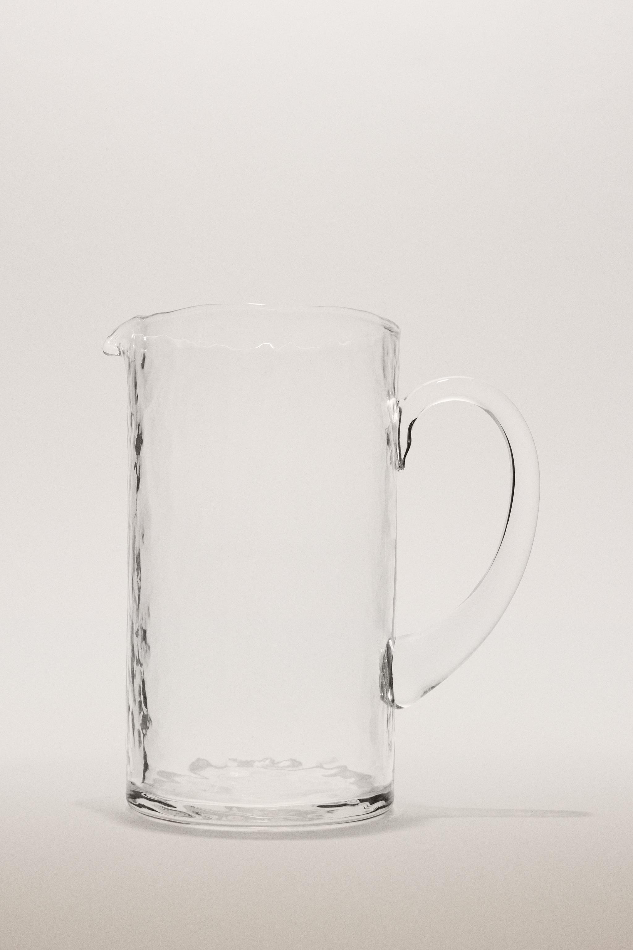 HAMMERED GLASS PITCHER
