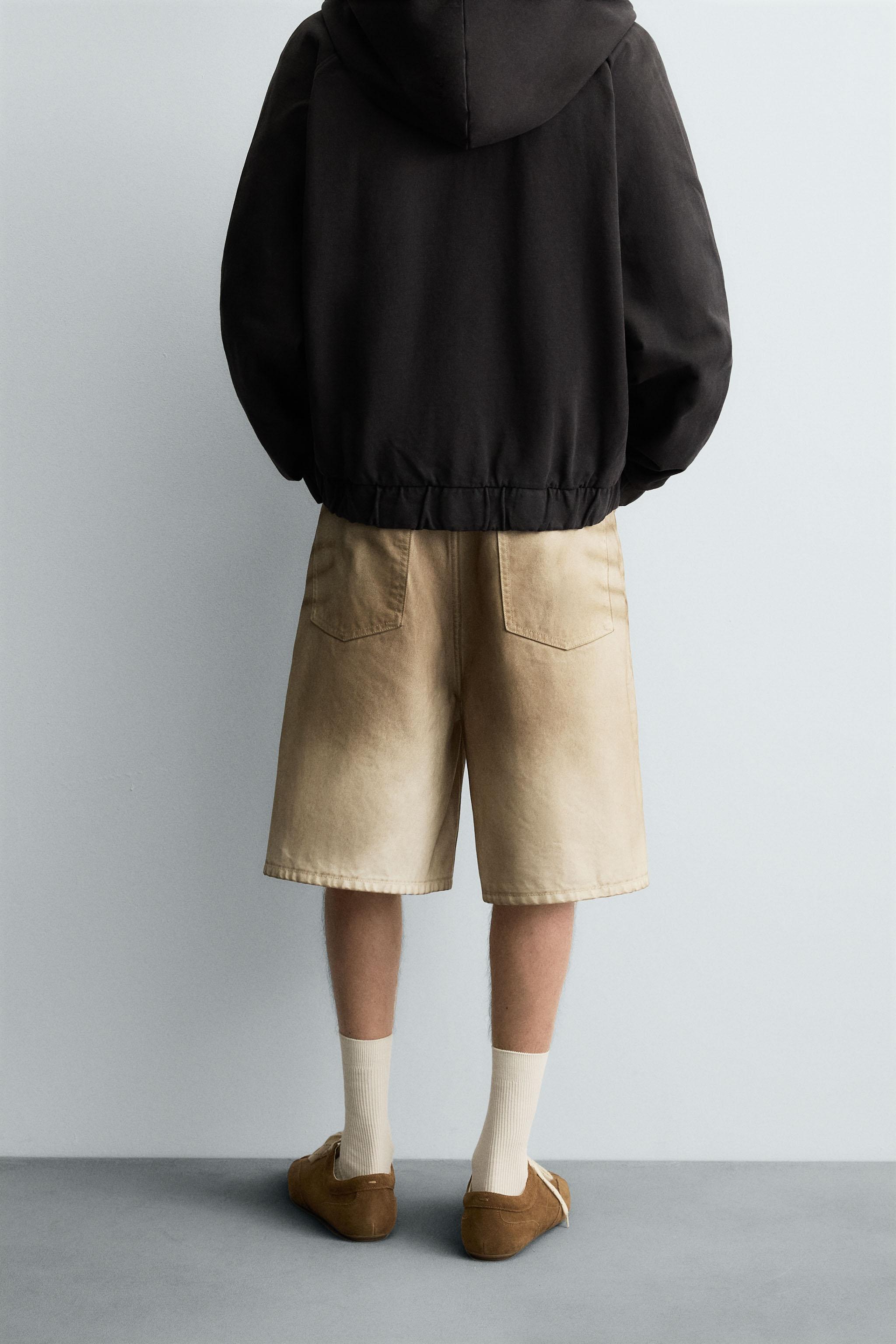 WASHED PRINT BAGGY FIT BERMUDA SHORTS