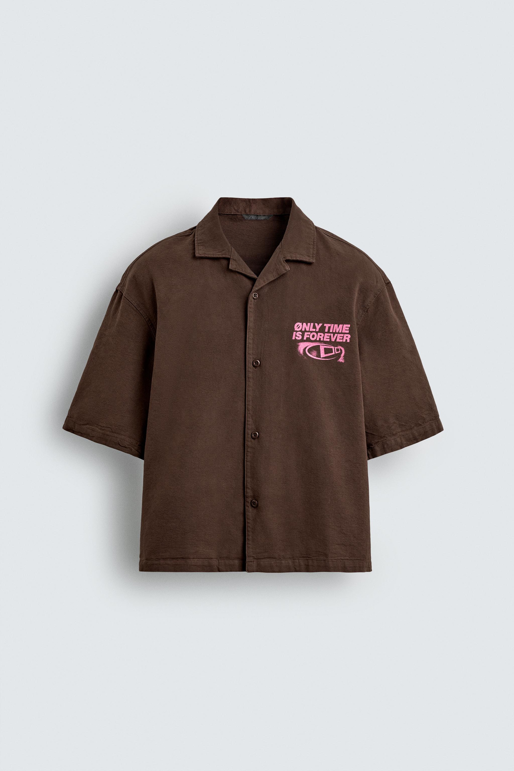 CONTRAST GRAPHIC PRINT SHIRT