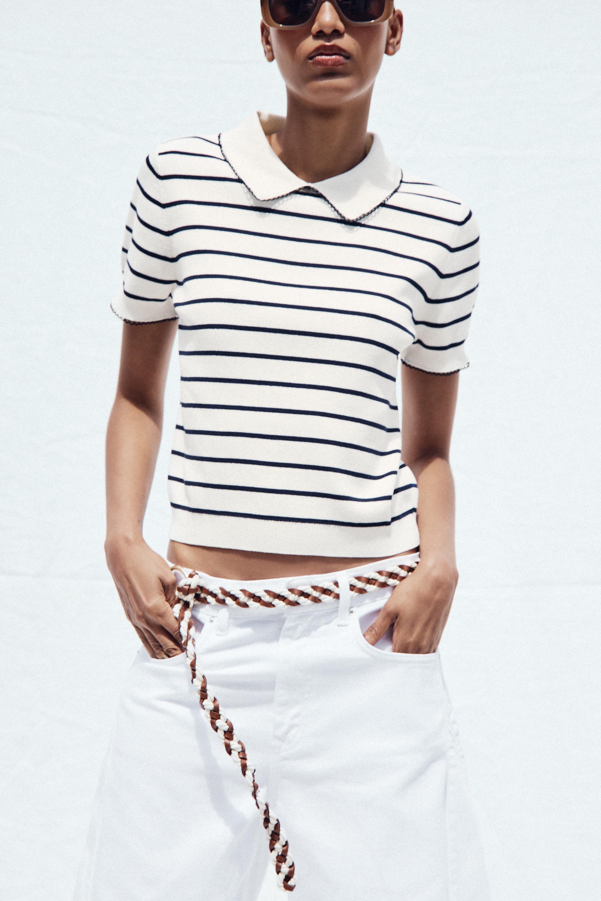 CONTRAST TRIM KNIT TOP
