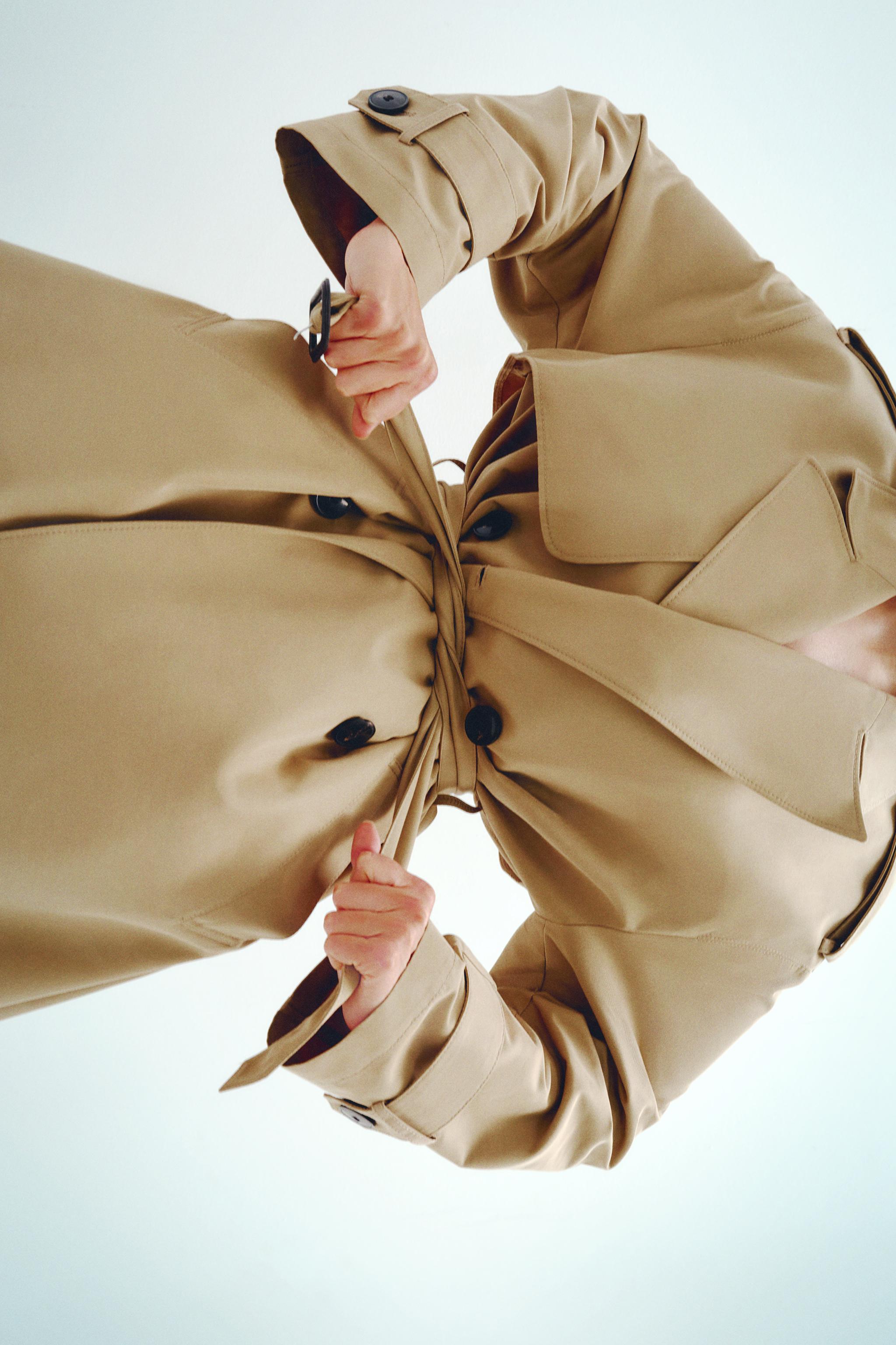 BELTED LONG DOUBLE BREASTED TRENCH COAT