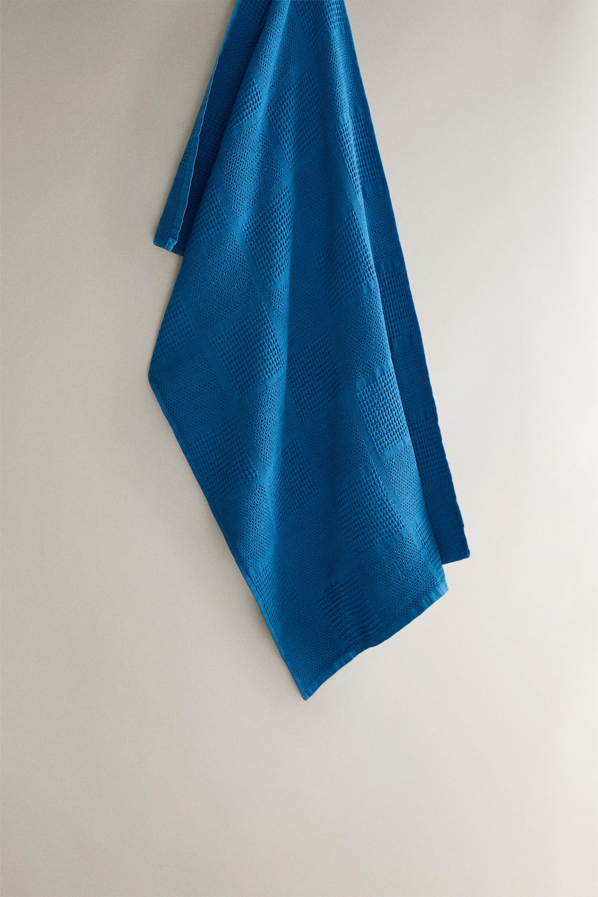 WAFFLE-KNIT COTTON KITCHEN TOWEL