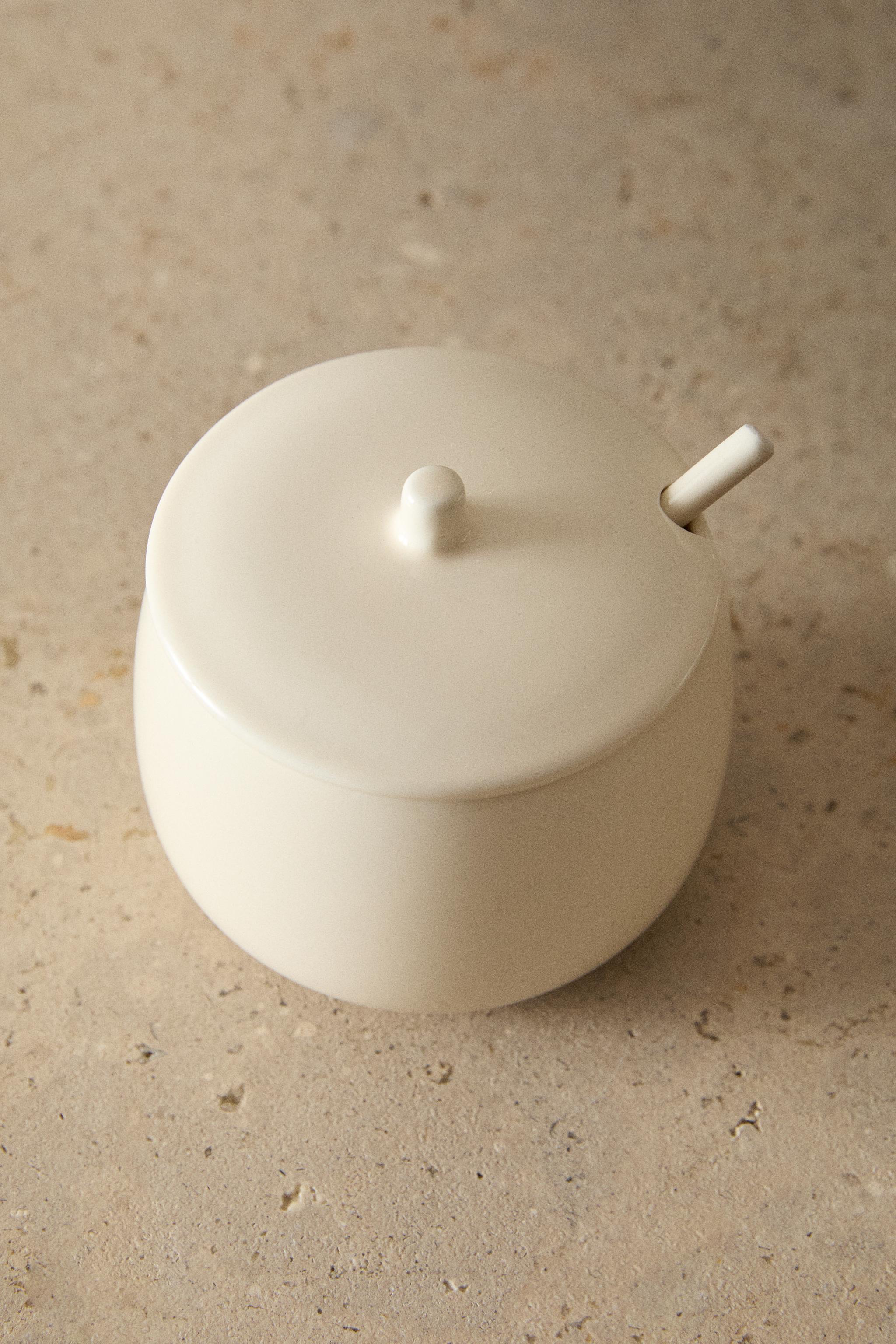 PLAIN SPOON STONEWARE SUGAR BOWL