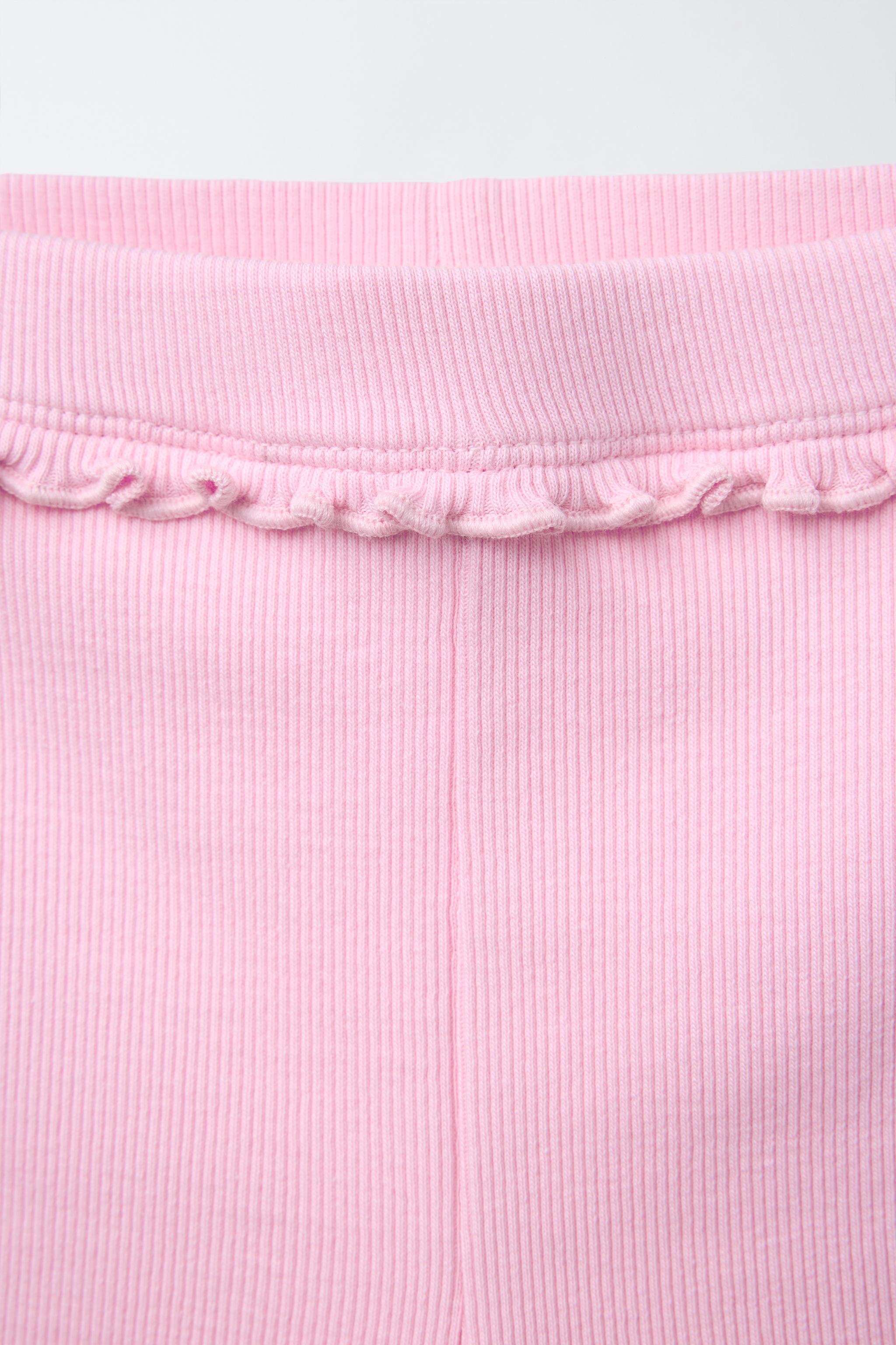 PACK OF TWO FLORAL RIBBED BIKER LEGGINGS