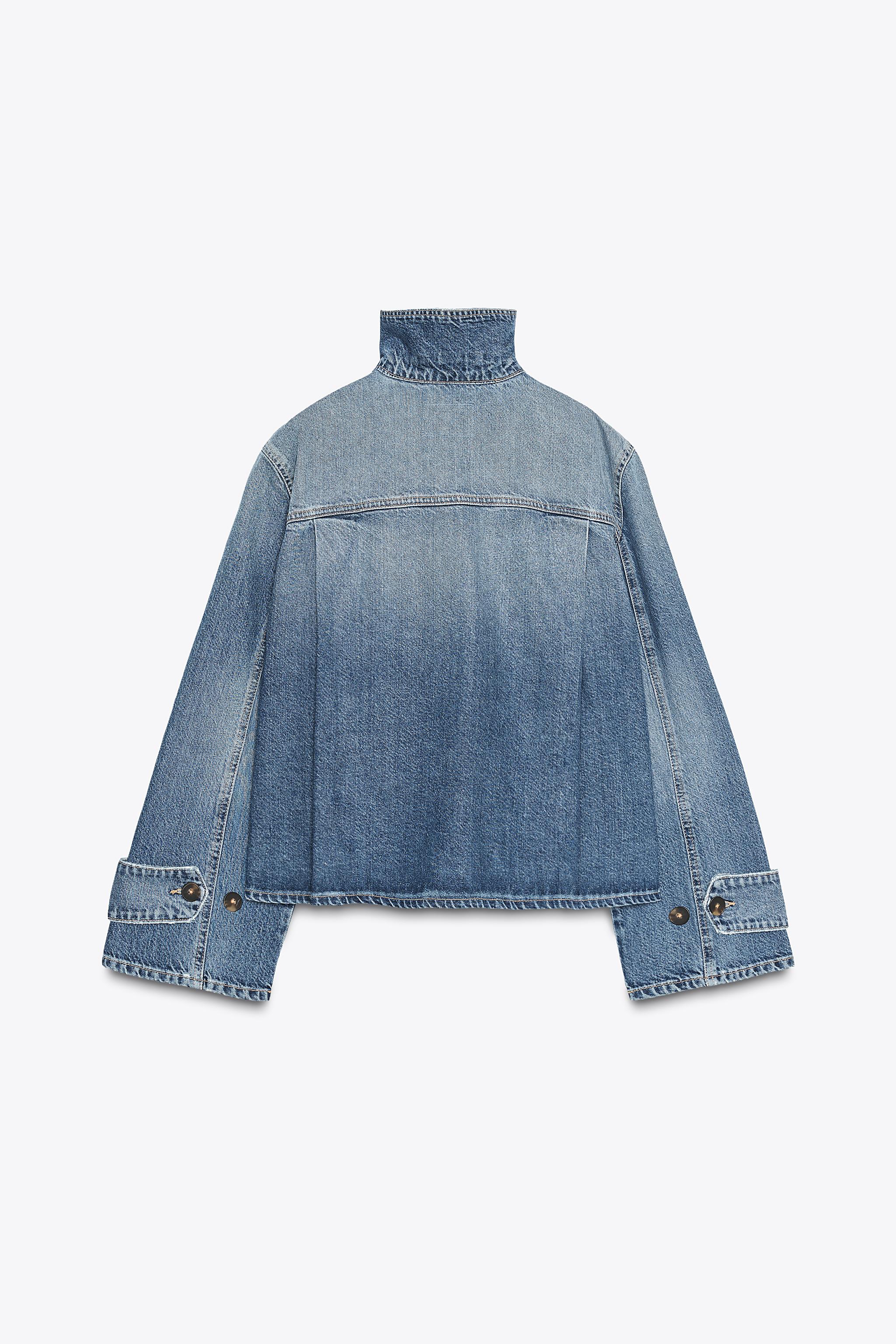 TRF HIGH COLLAR DENIM JACKET