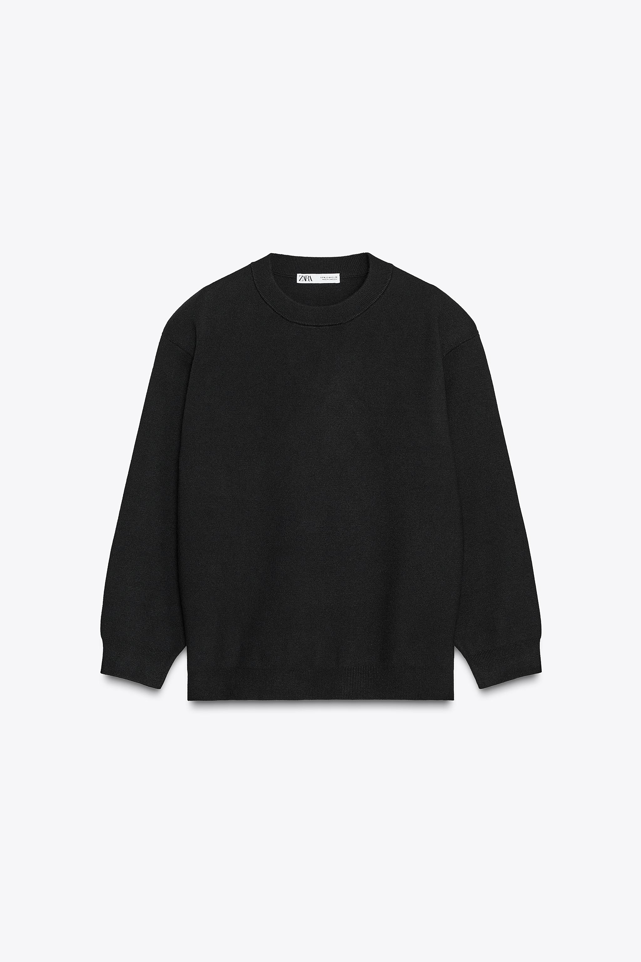 PLAIN KNIT SWEATSHIRT WITH SHOULDER PADS