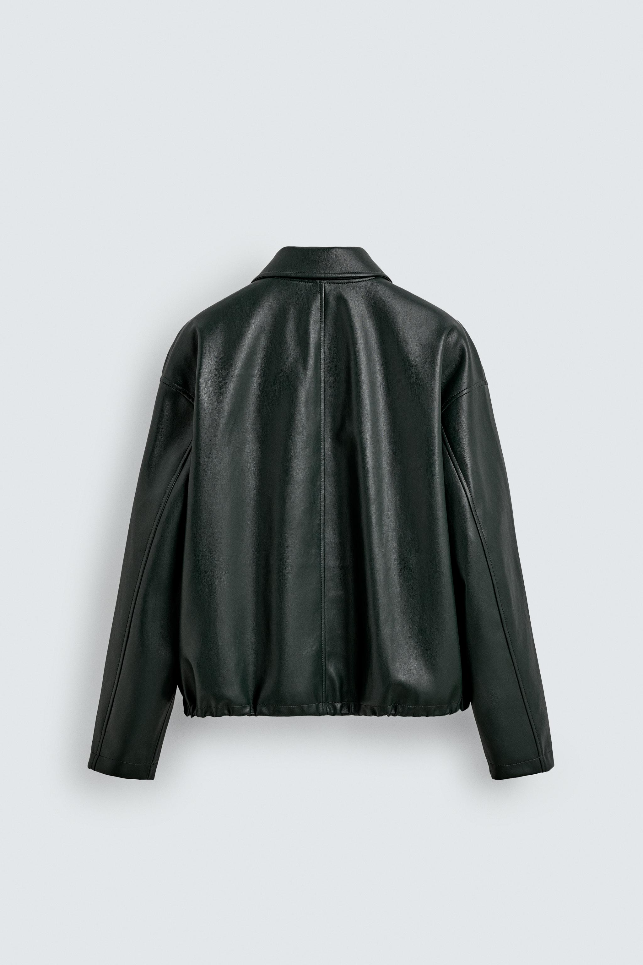 FAUX LEATHER POCKET JACKET