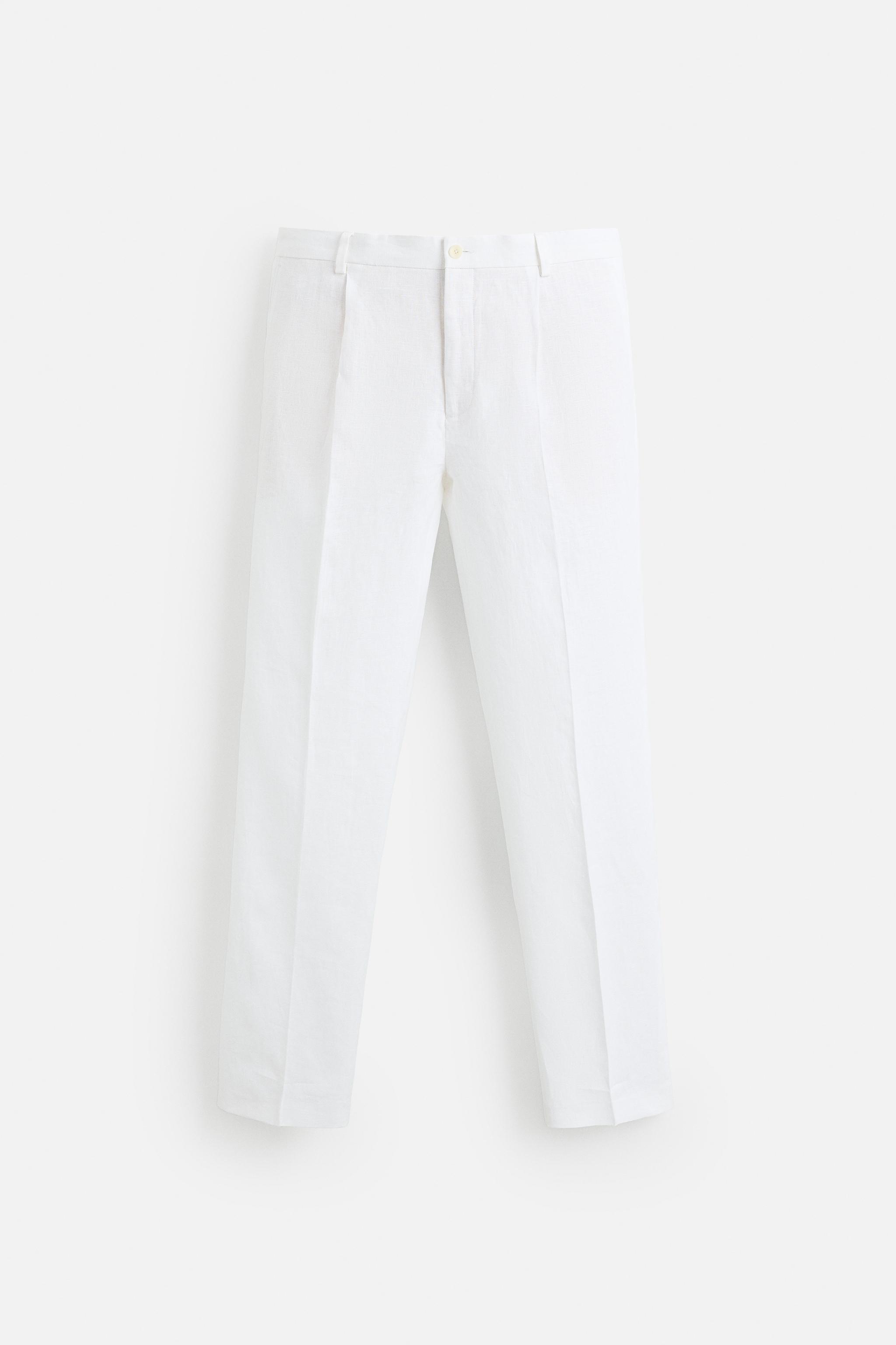 100% LINEN PLEATED PANTS