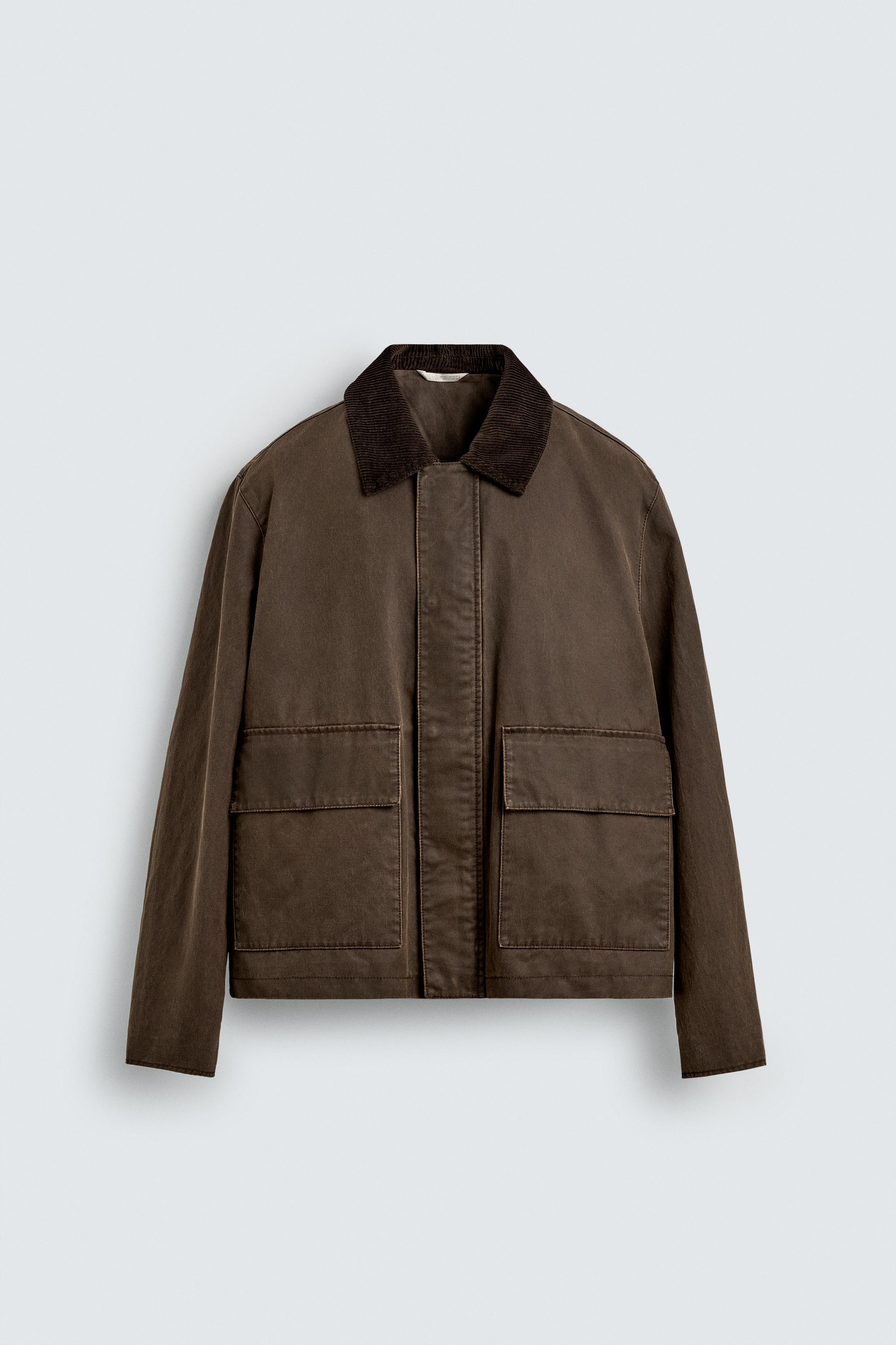 CONTRAST WAXED EFFECT JACKET