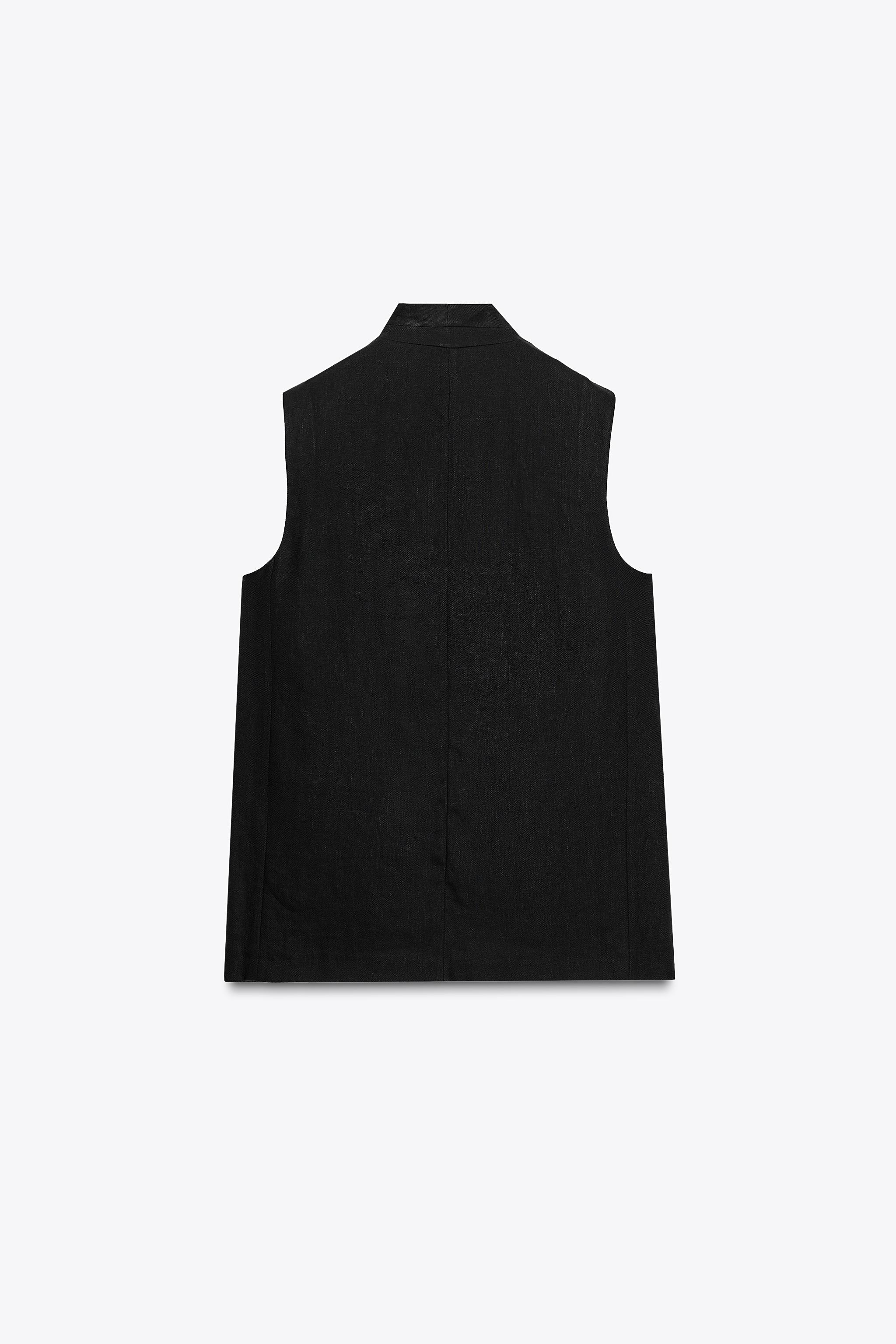 LINEN BLEND VEST ZW COLLECTION