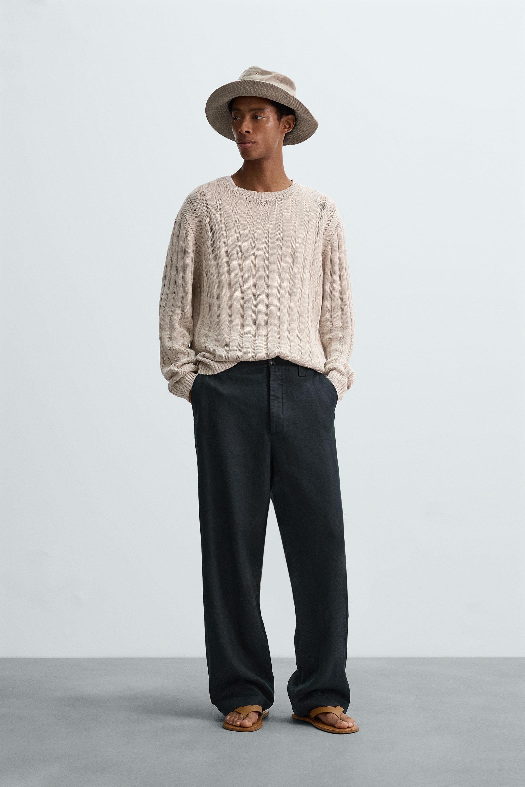 STRAIGHT FIT 100% LINEN PANTS