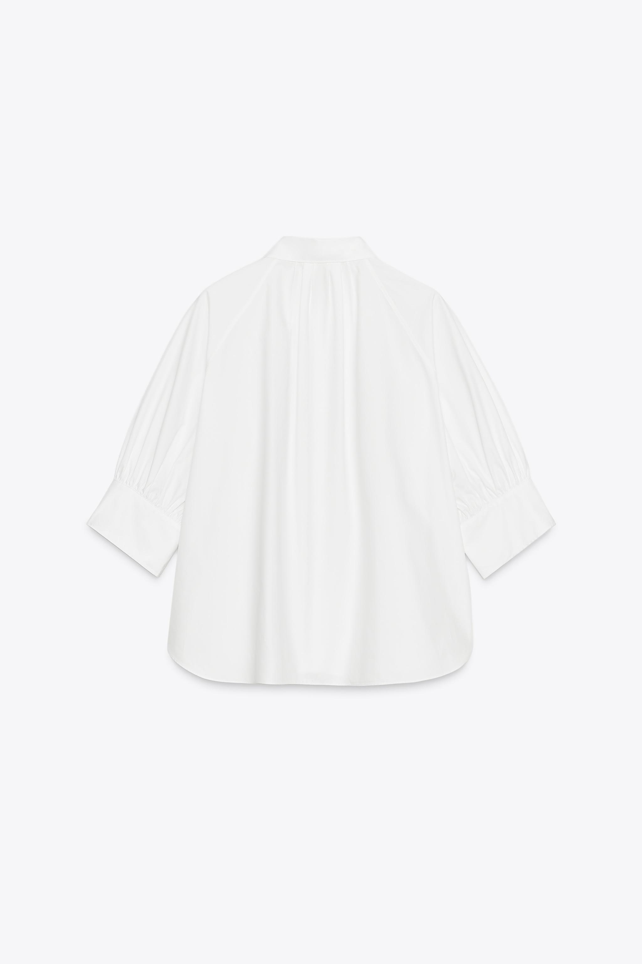 ZW COLLECTION PLEATED BALLOON SLEEVE SHIRT