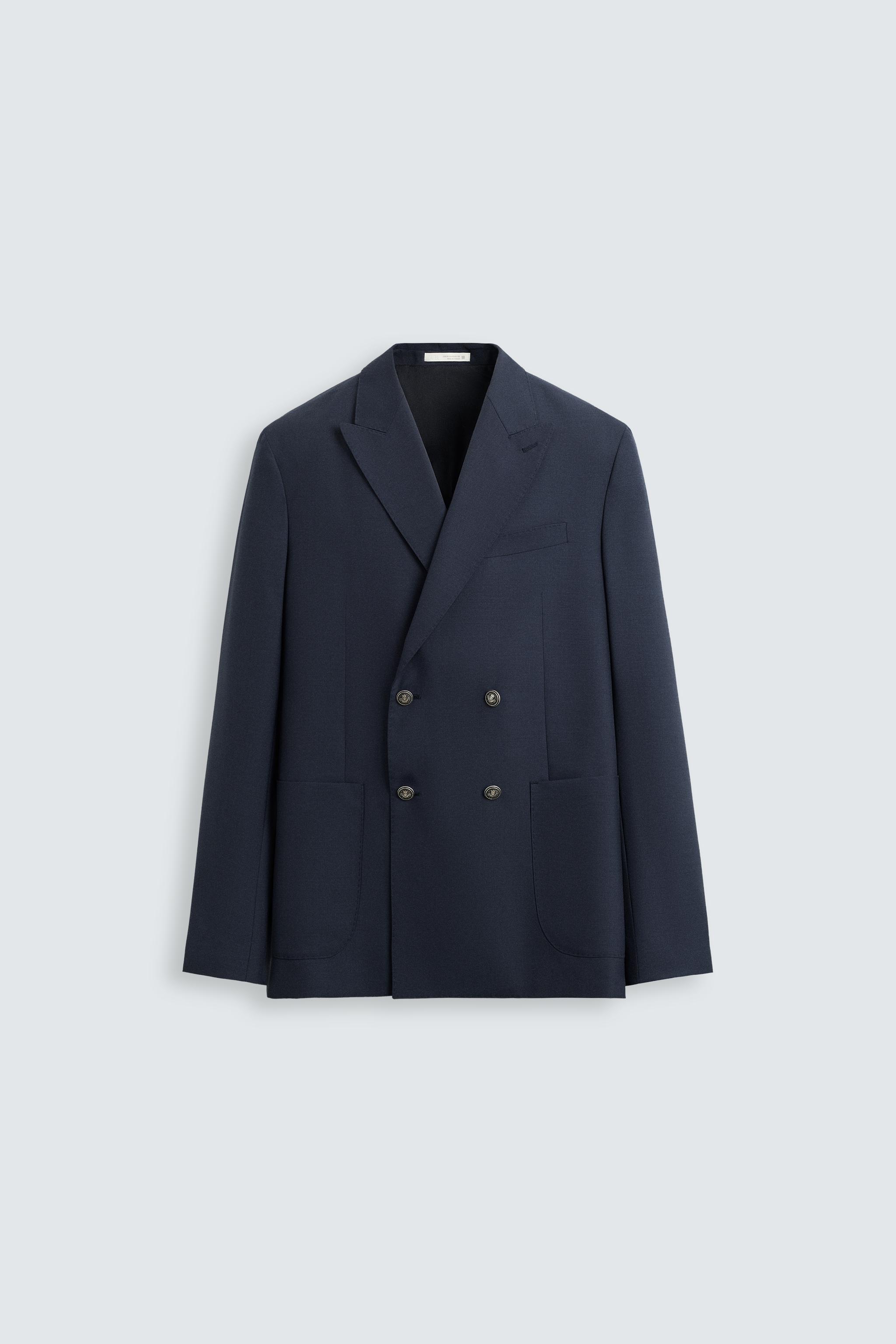 WOOL BLEND DOUBLE BREASTED BLAZER