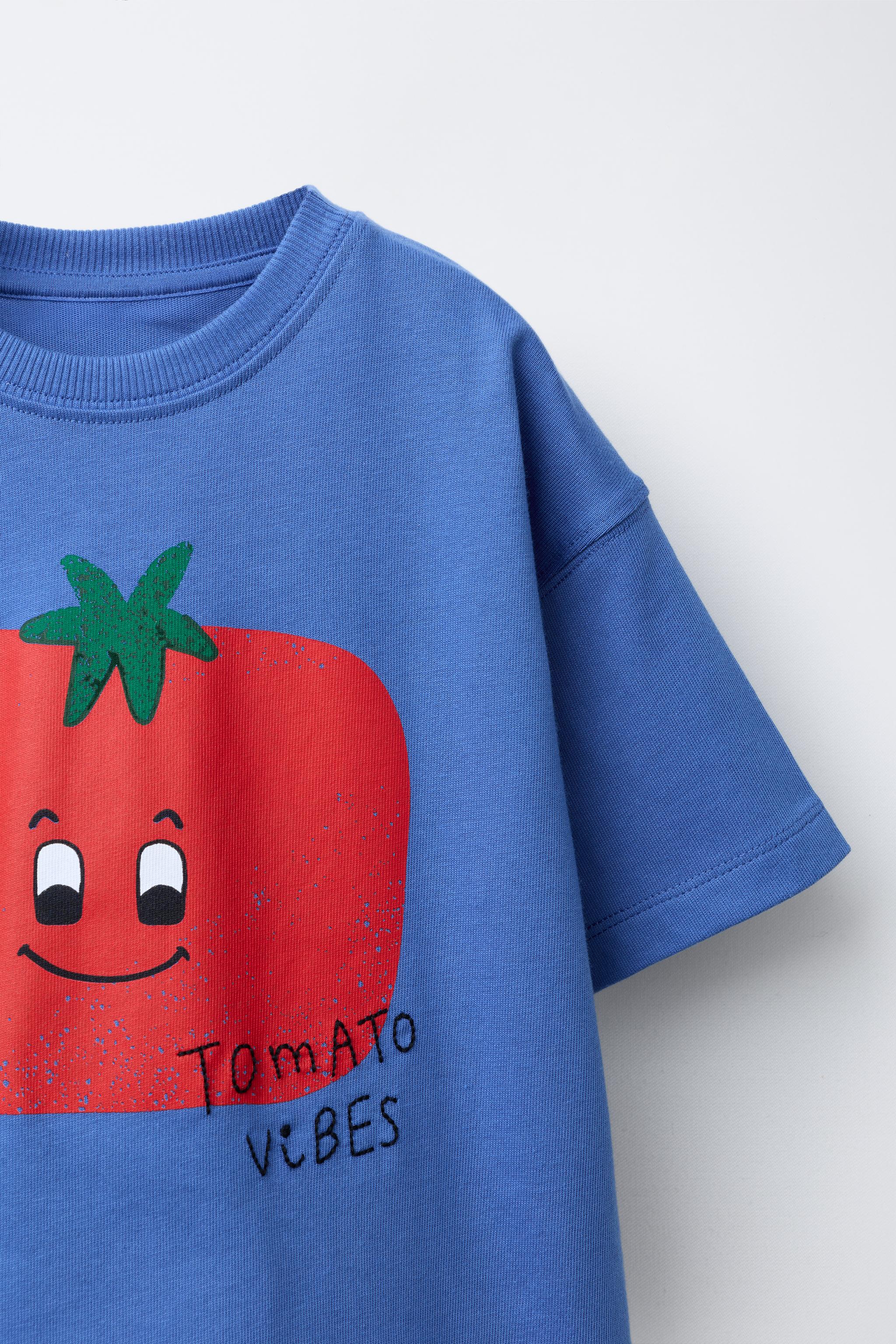 TOMATO PRINT JOGGING T-SHIRT AND BERMUDA SET