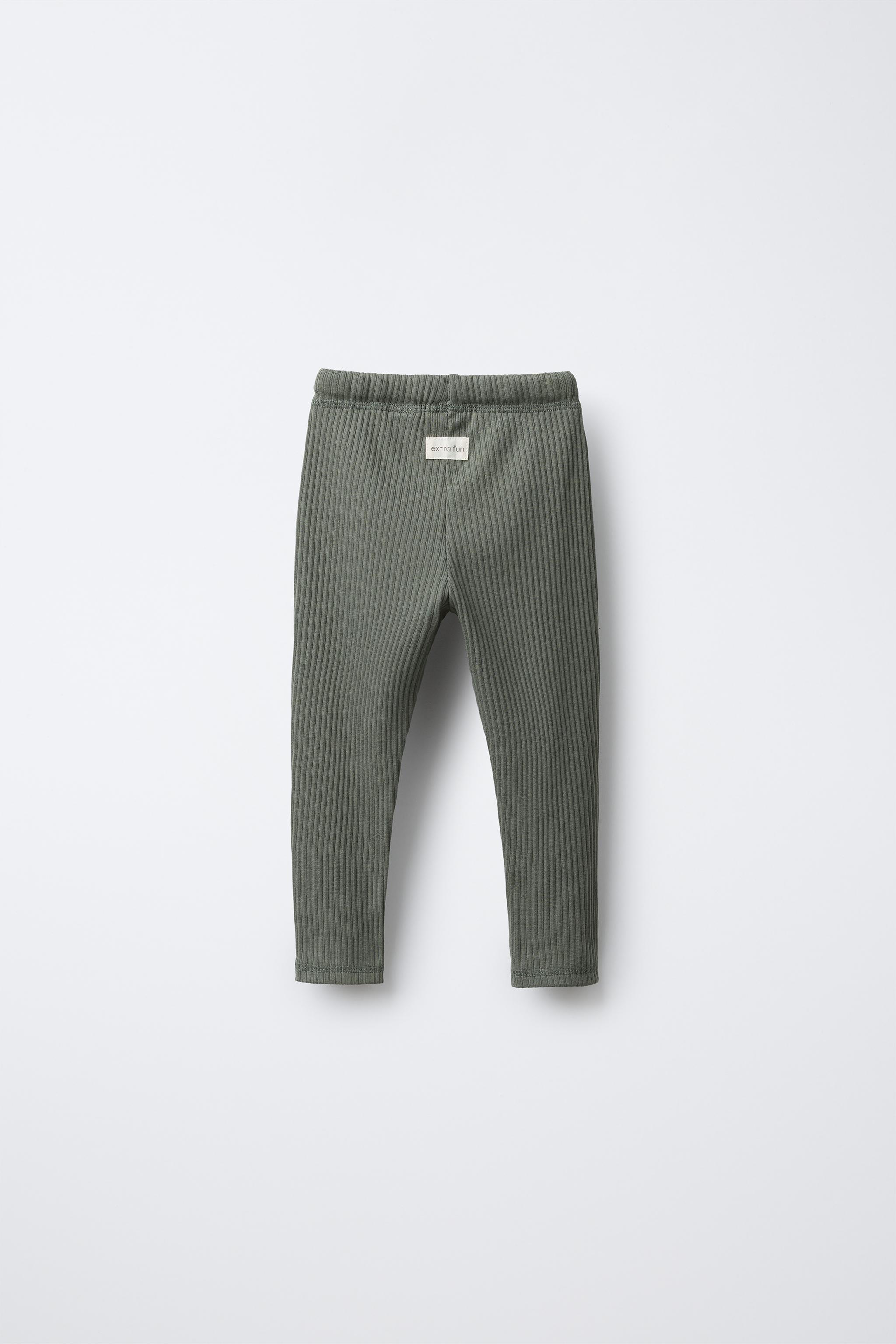 RIBBED LEGGINGS WITH LABEL