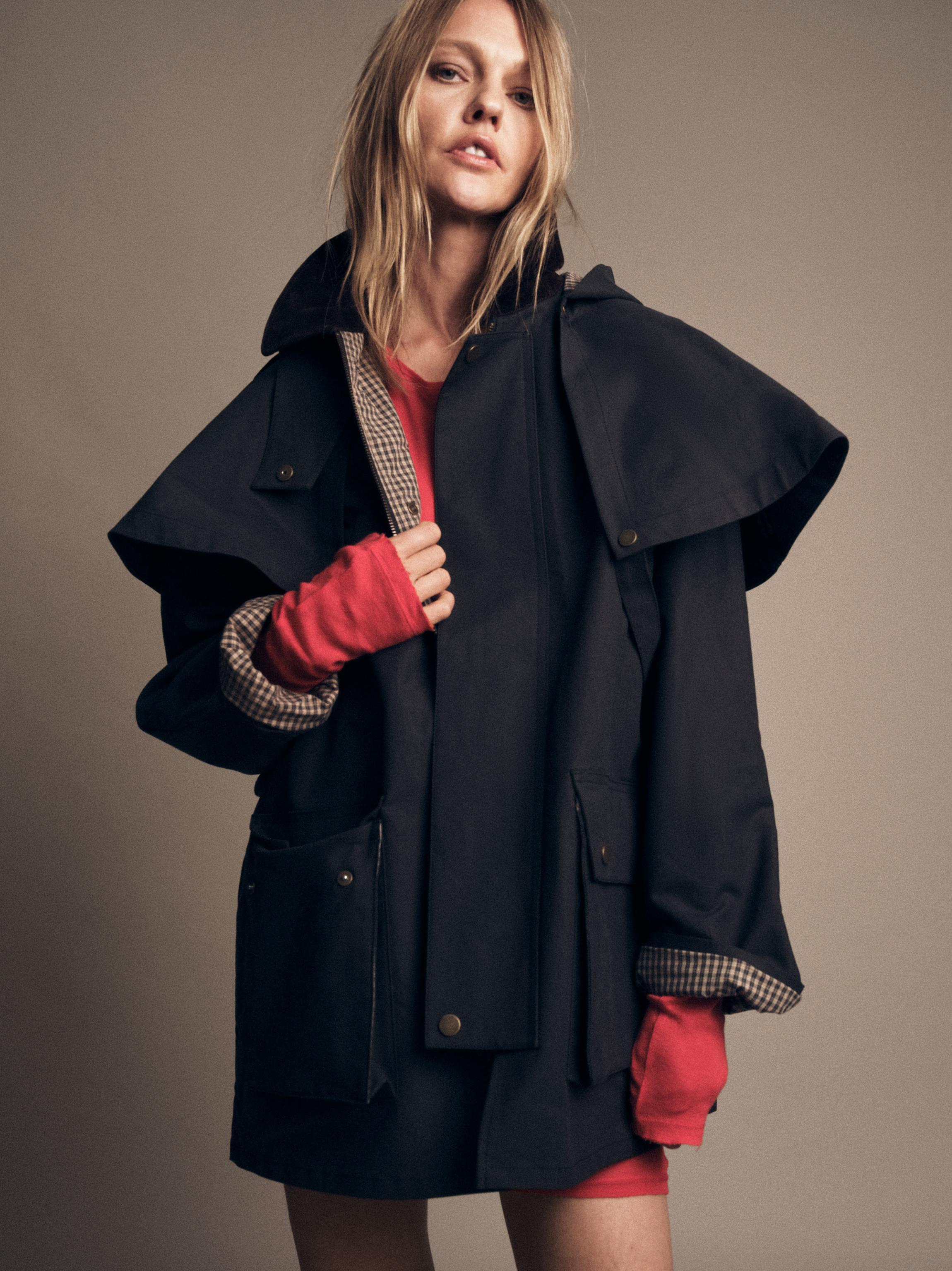 CONTRAST COLLAR HOODED TRENCH ZW COLLECTION