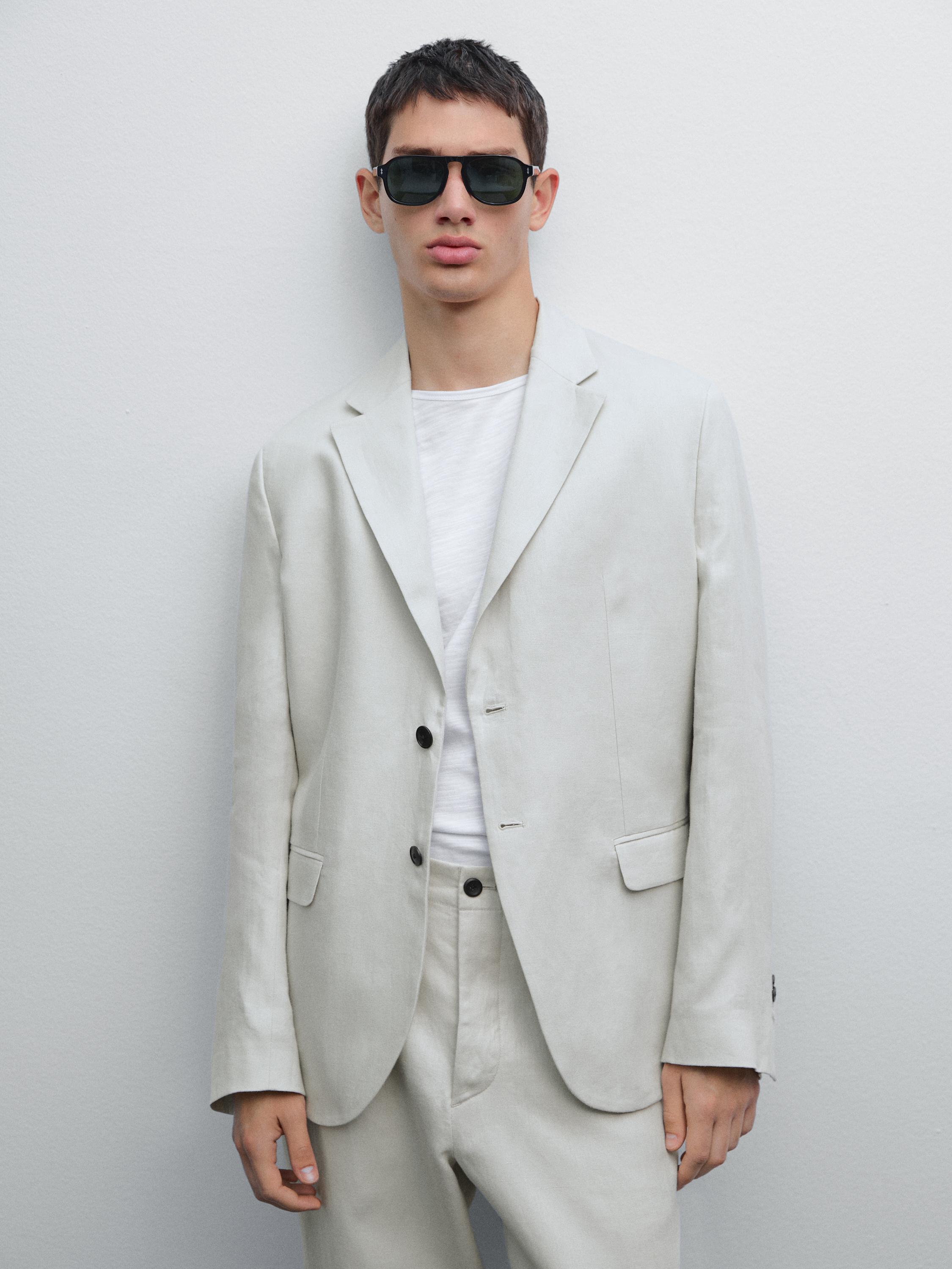 100% linen suit blazer