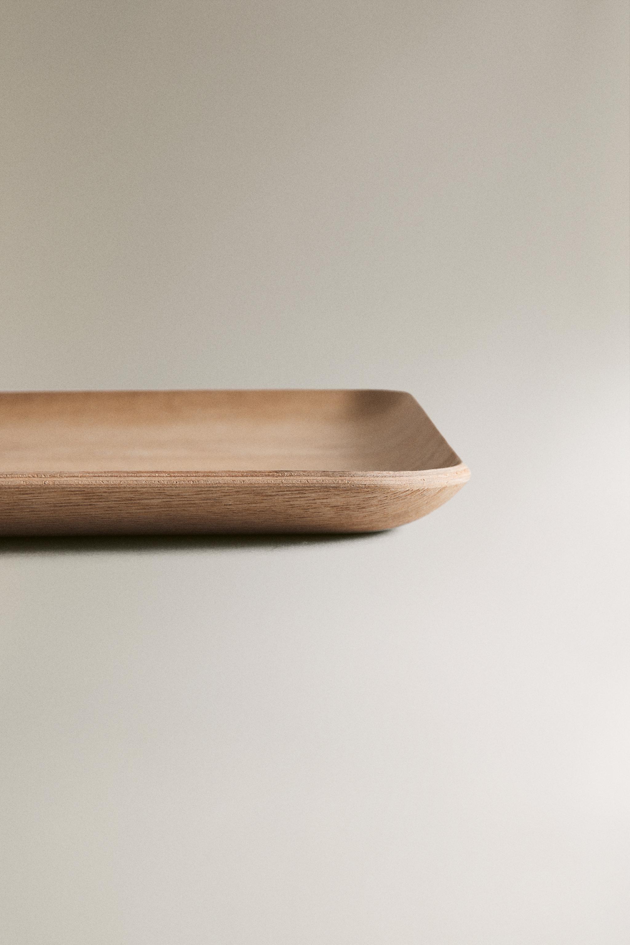 RECTANGULAR NON-SLIP WOODEN TRAY