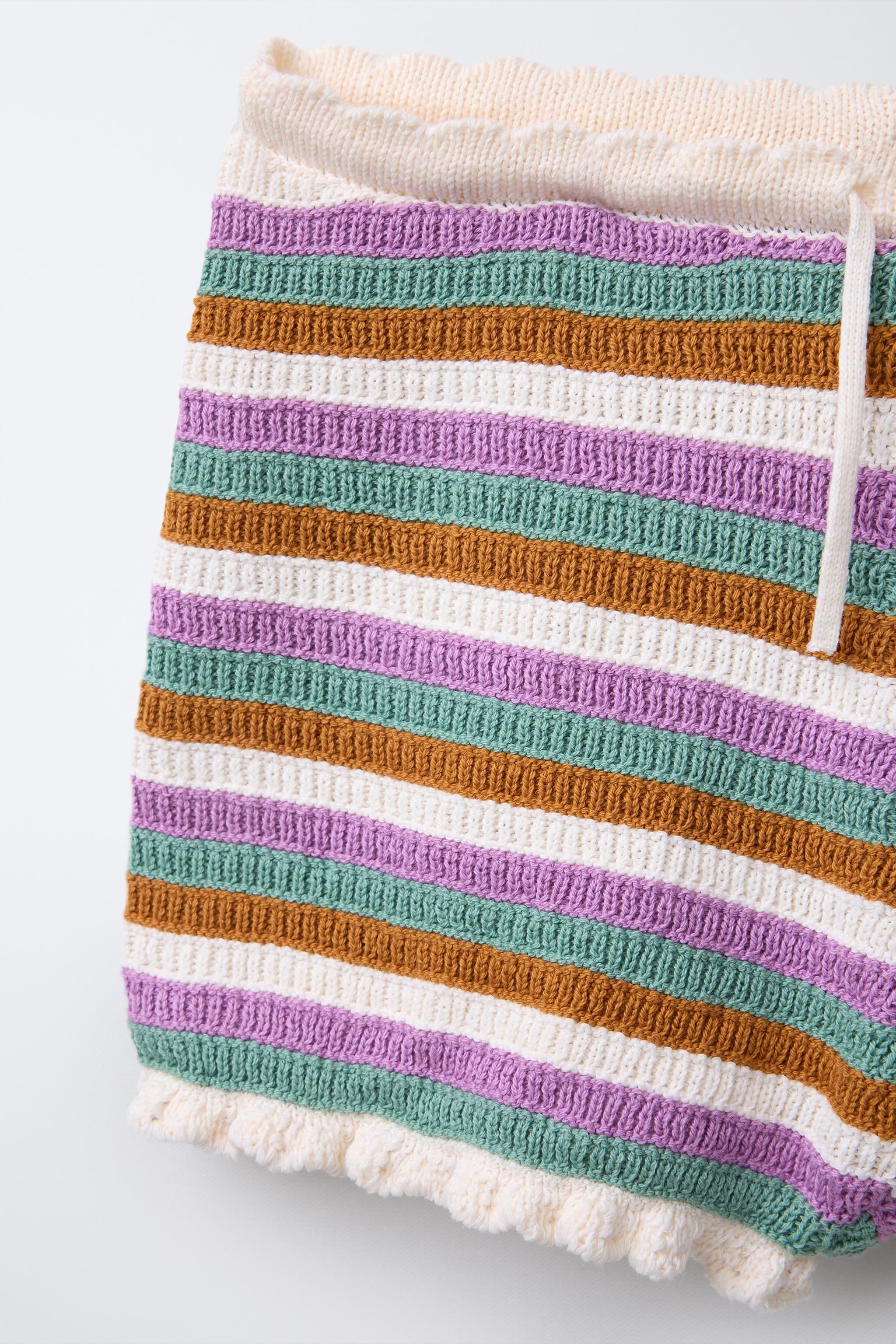 3-6 YEARS/ STRIPED CROCHET KNIT SET