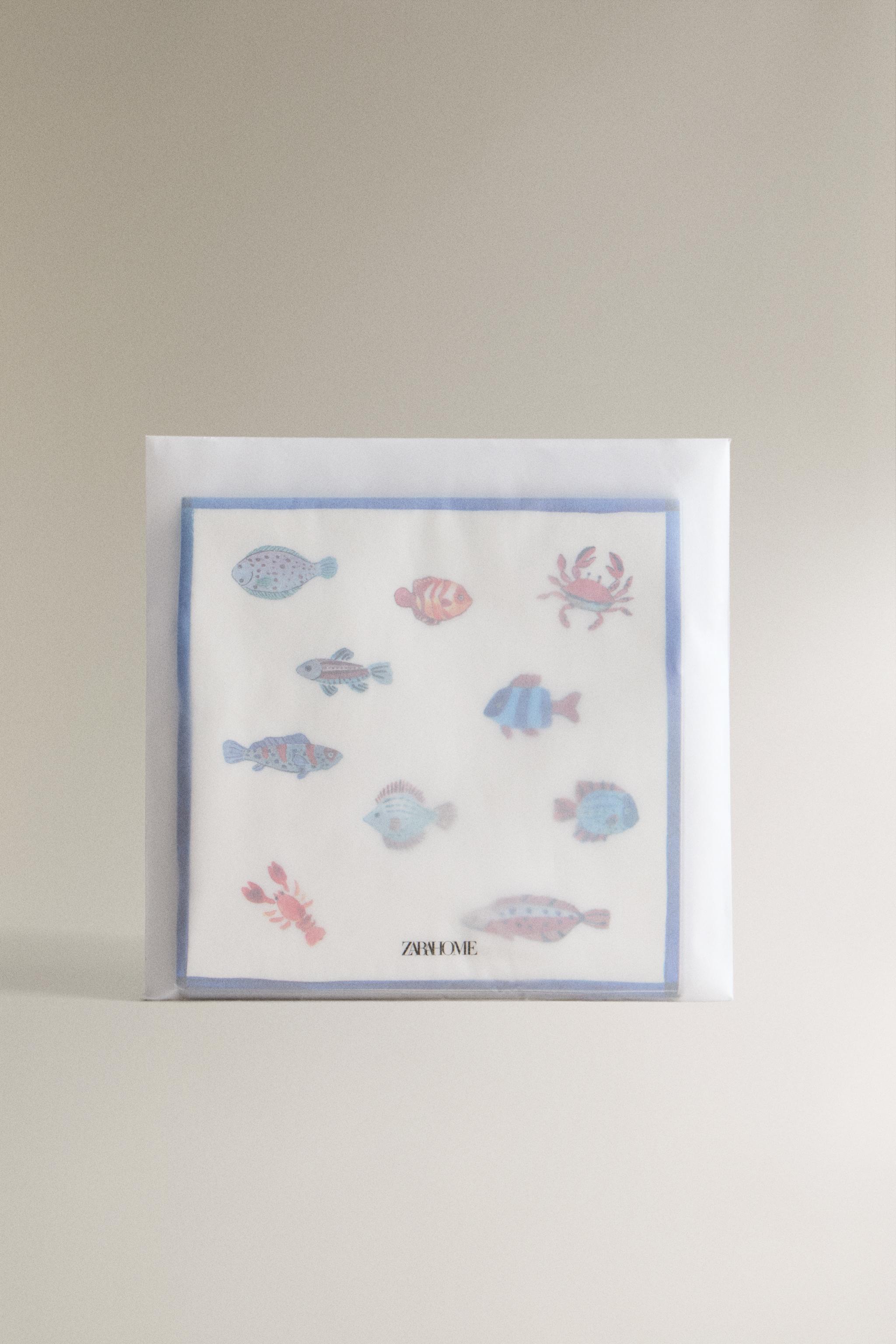 SET OF 20 FISH PAPER NAPKINS (SET OF 20)