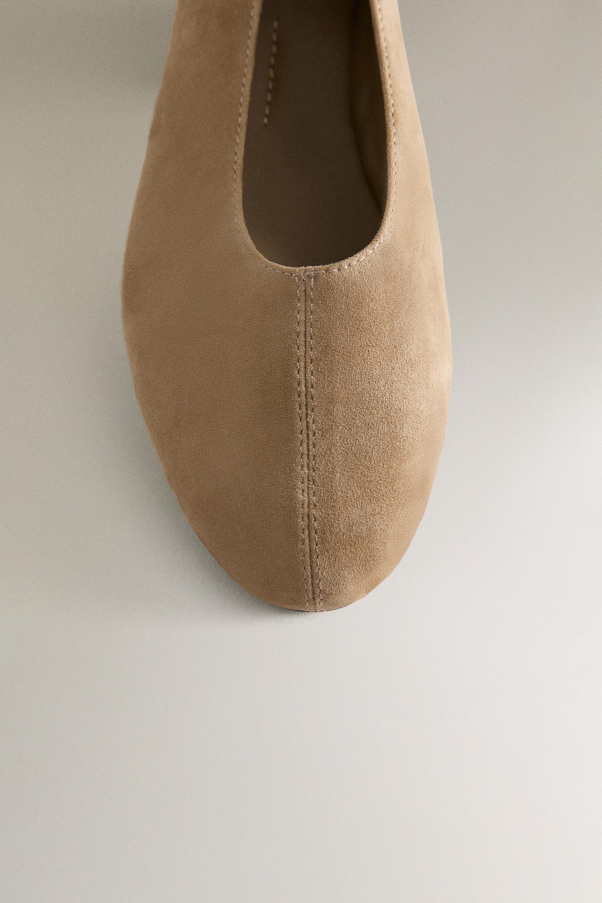 SPLIT LEATHER BALLET FLATS