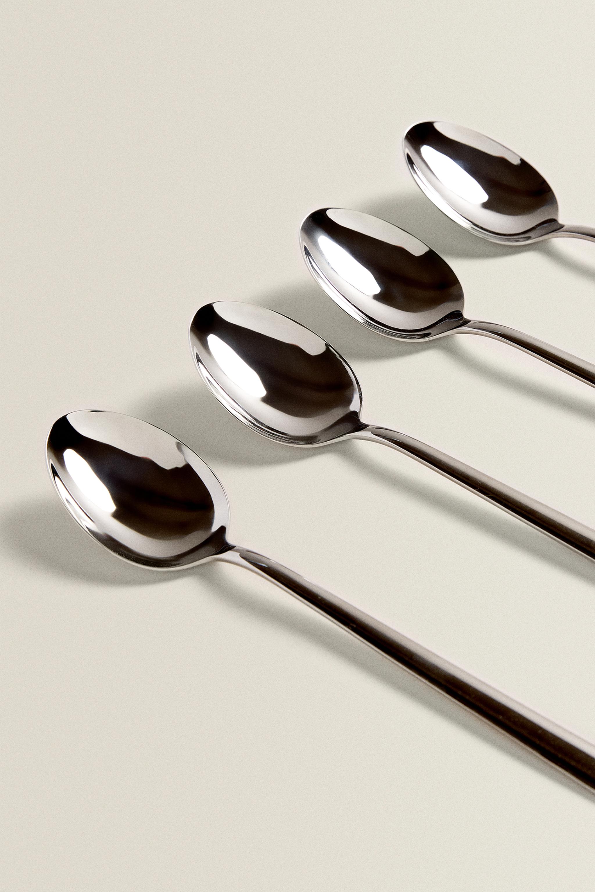 SET OF SHINY STEEL SPOONS (SET OF 4)