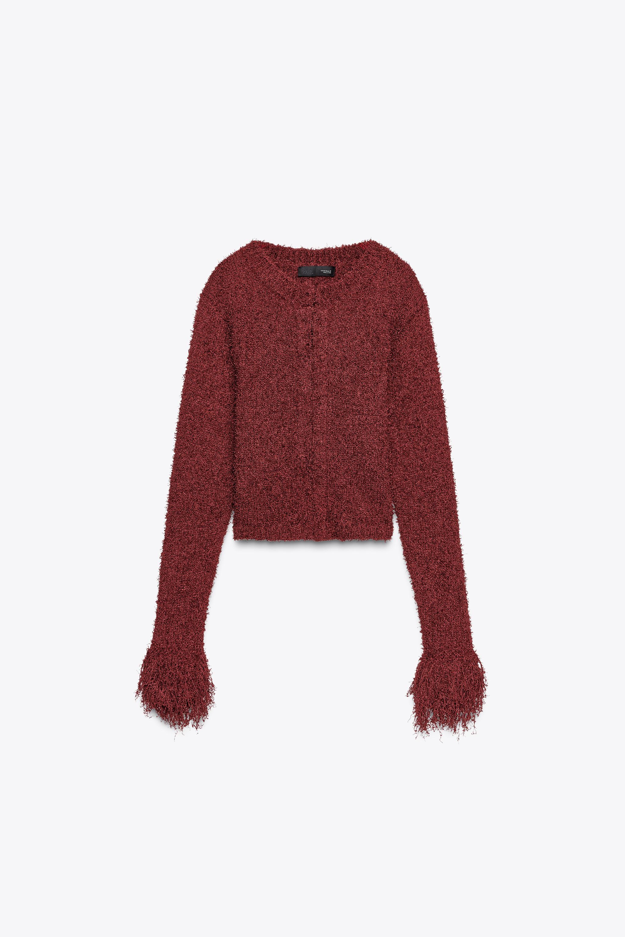 FRINGED KNIT CARDIGAN