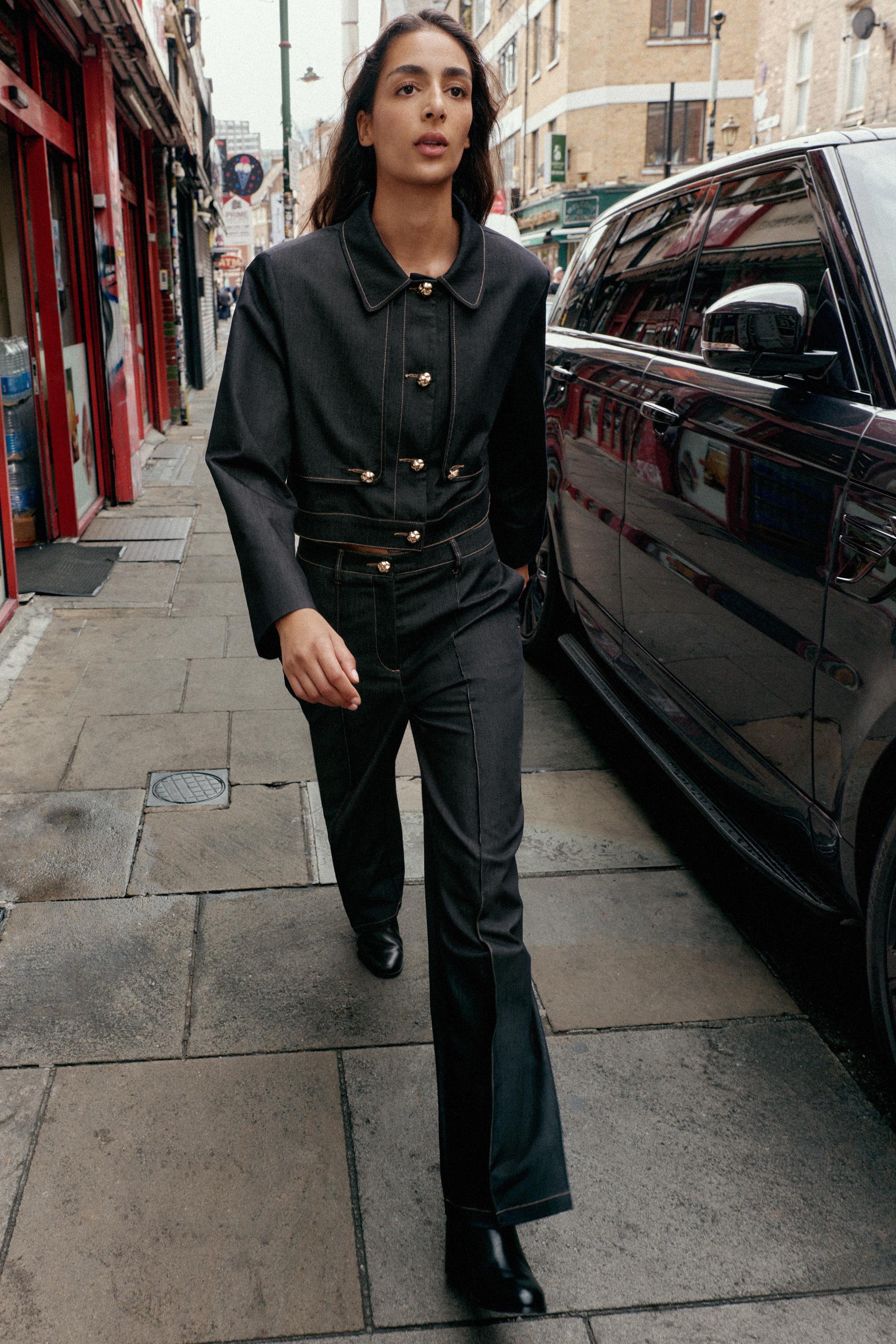 CREASED STRAIGHT LEG PANTS