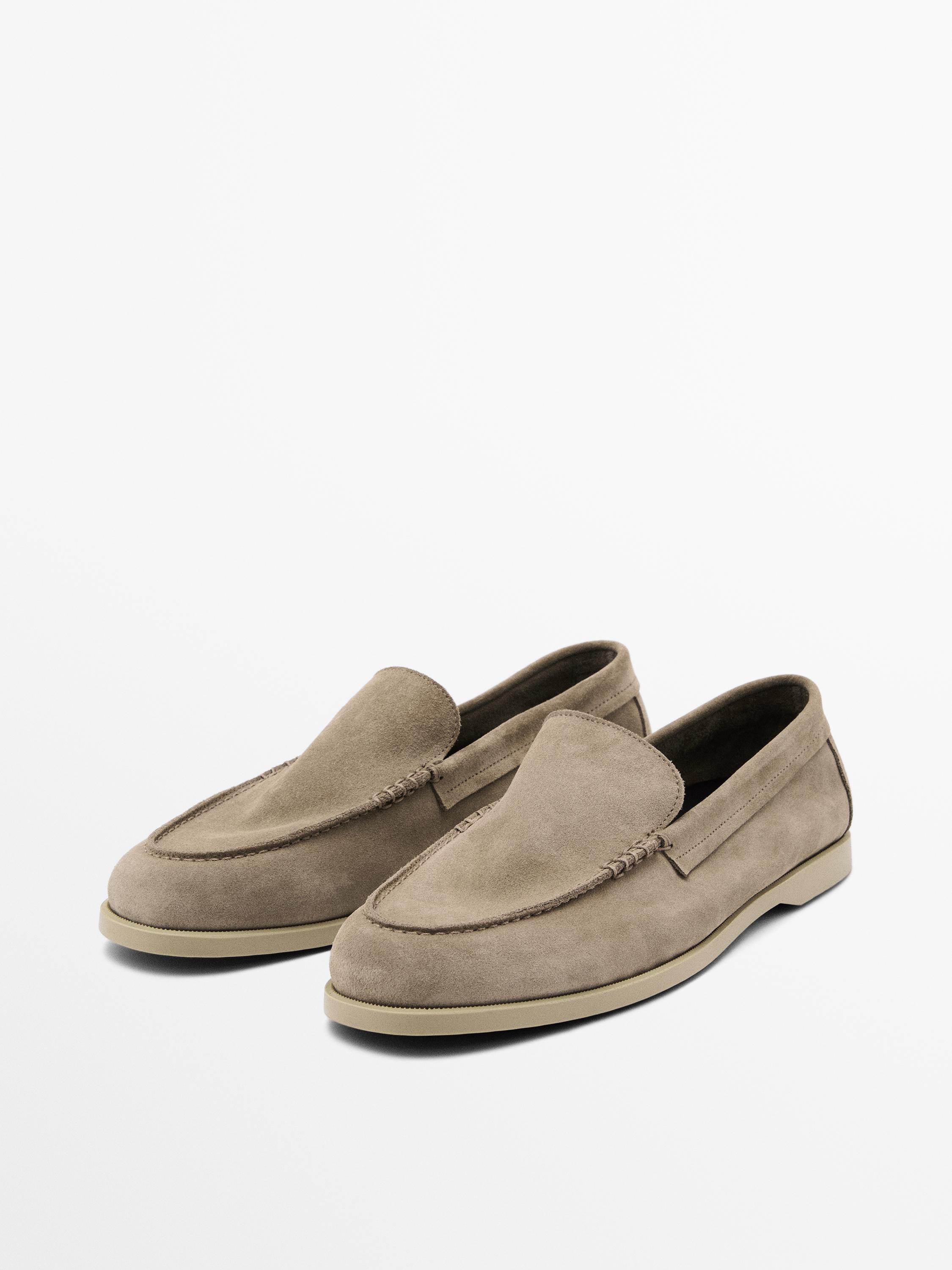 Soft split suede loafers