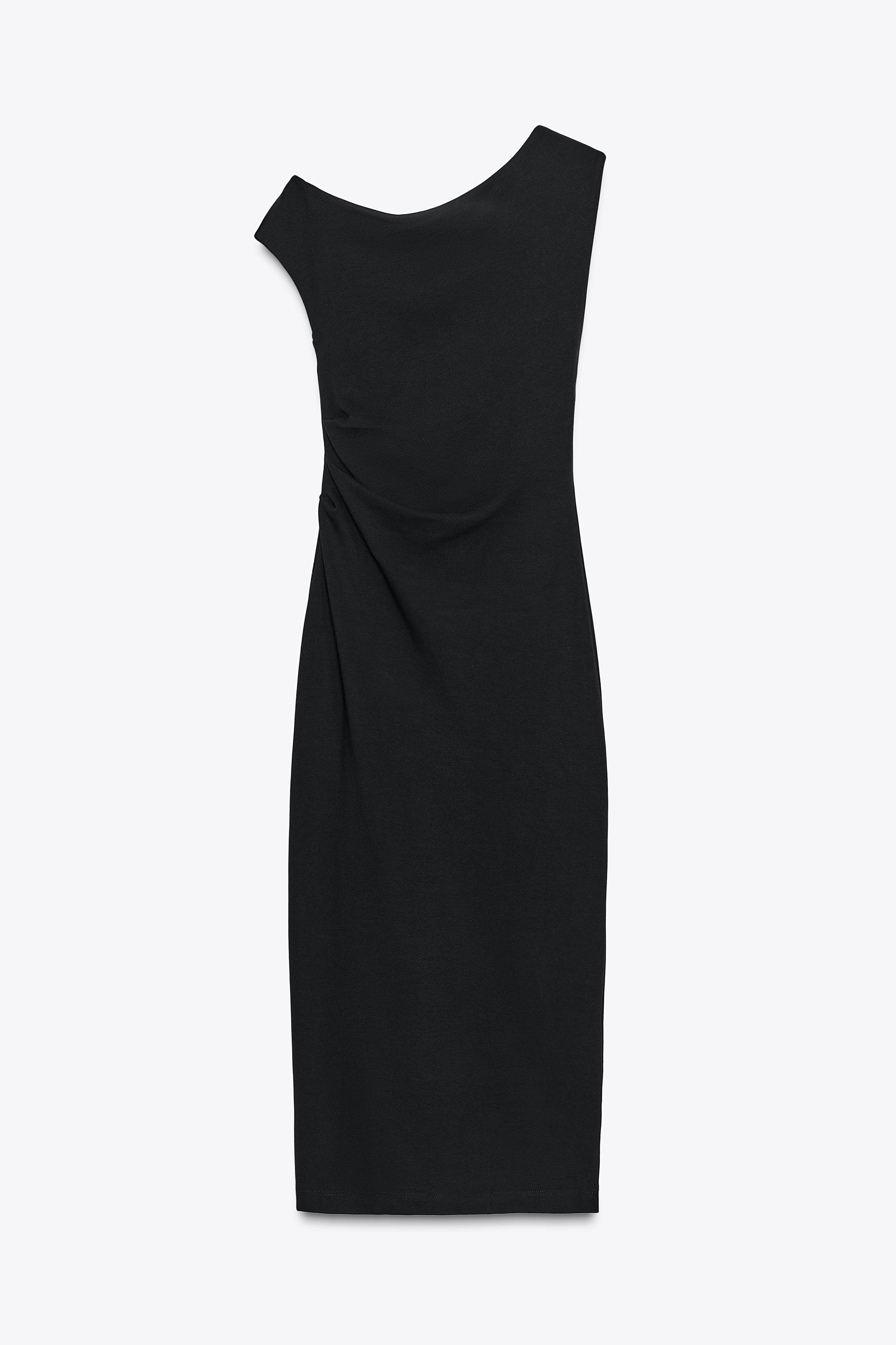 RUCHED MIDI DRESS