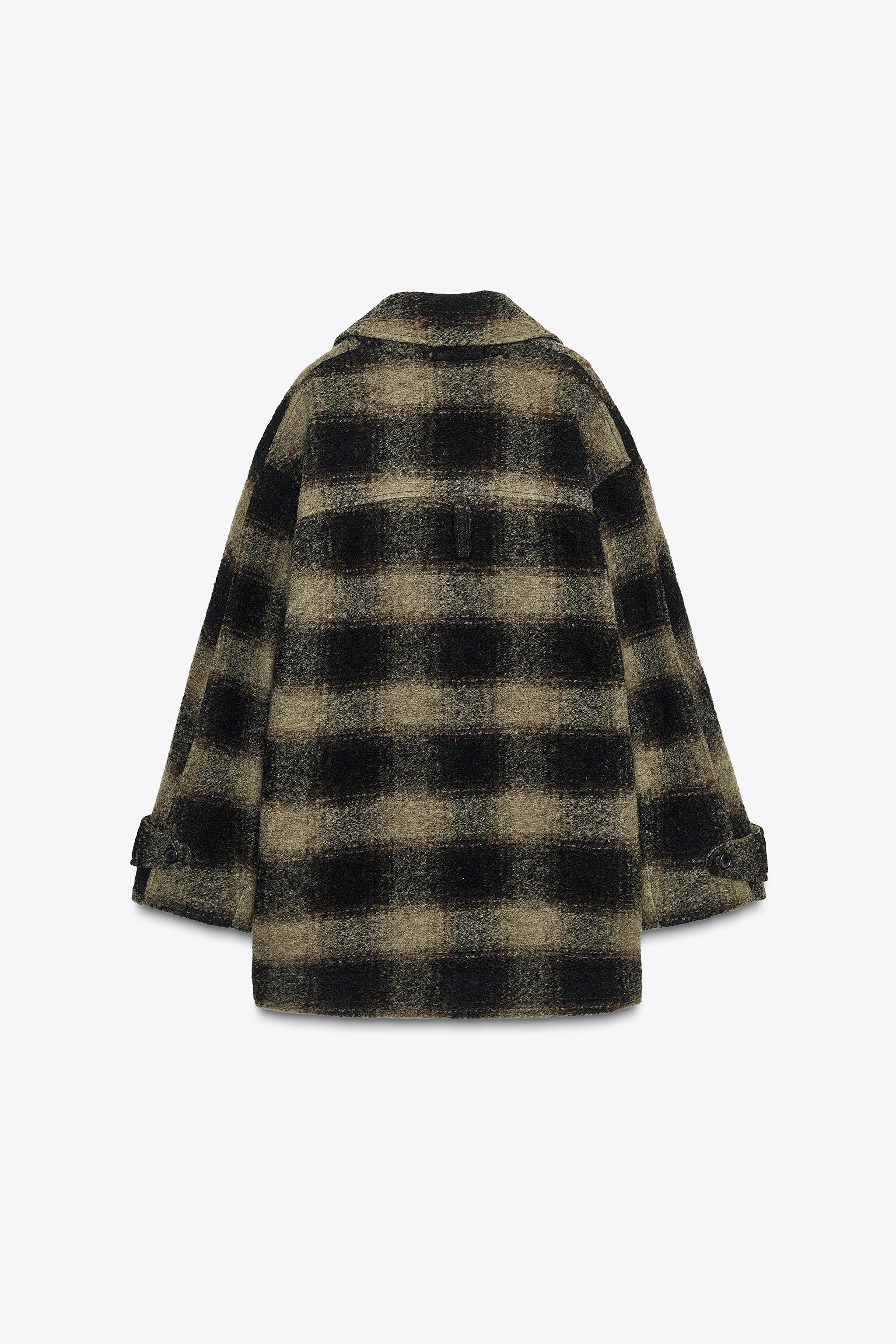 PLAID WOOL BLEND COAT ZW COLLECTION LIMITED EDITION