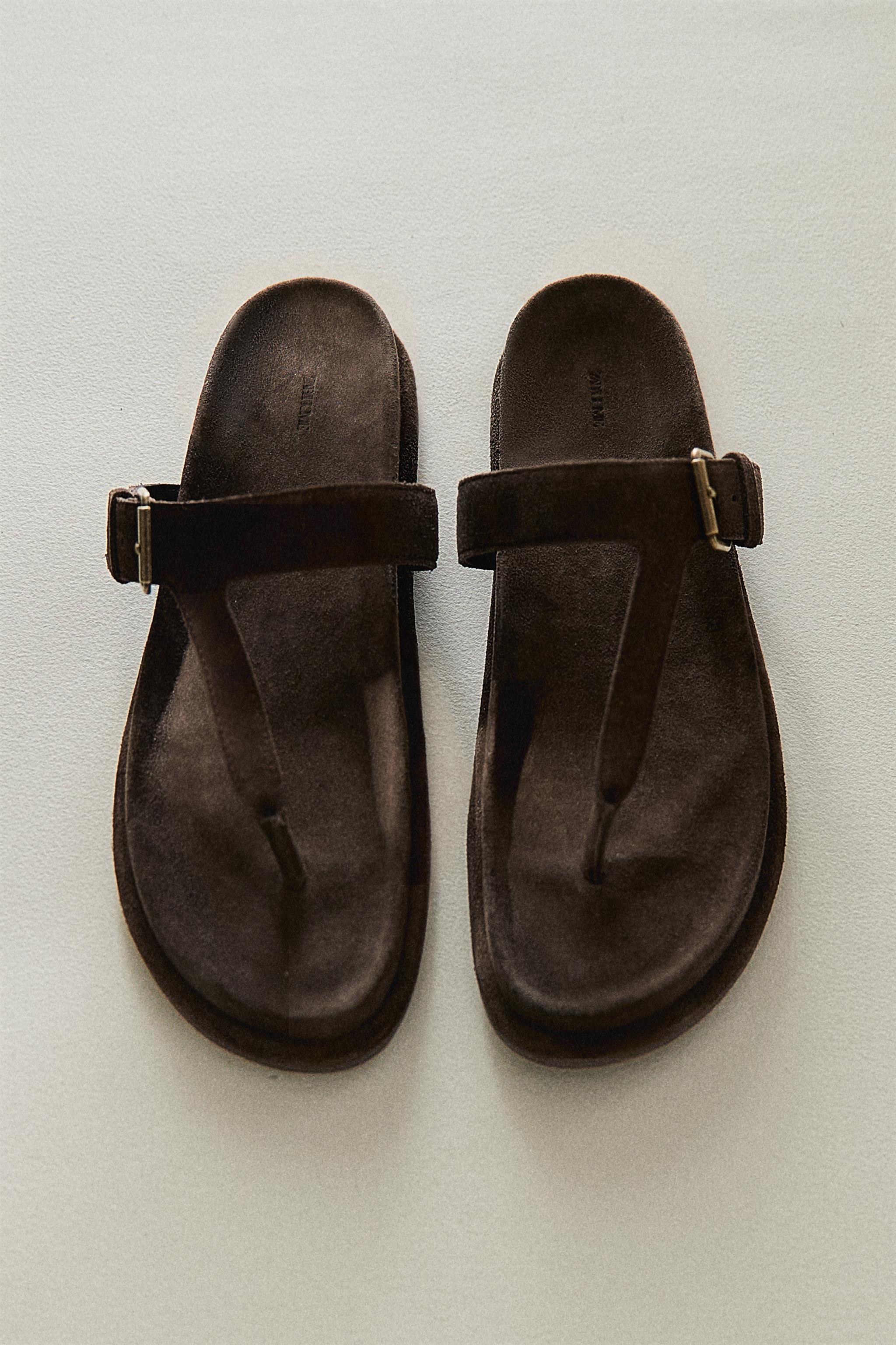 LEATHER SANDALS WITH ASYMMETRIC STRAP