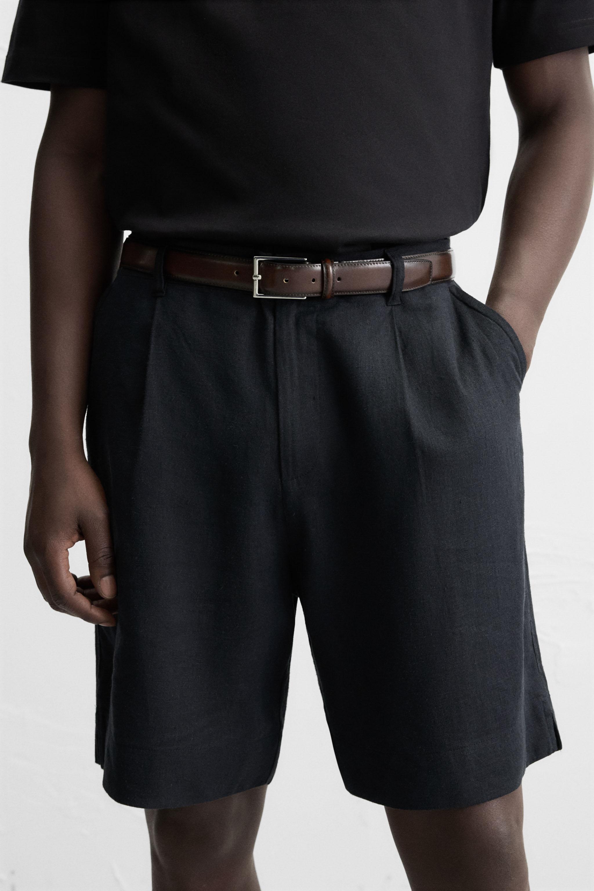 TOPSTITCHED LEATHER BELT