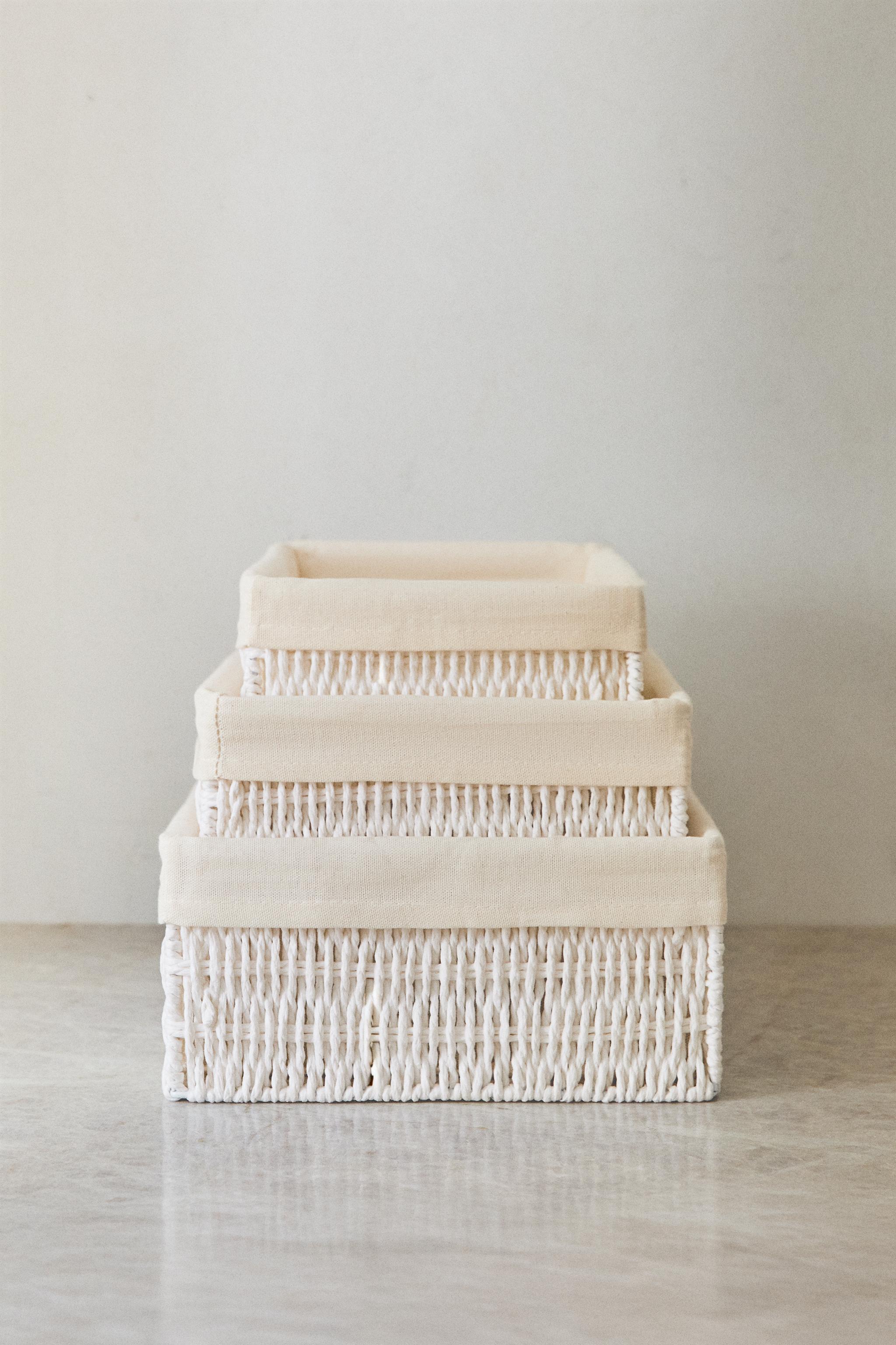 RECTANGULAR FABRIC INTERIOR BASKET