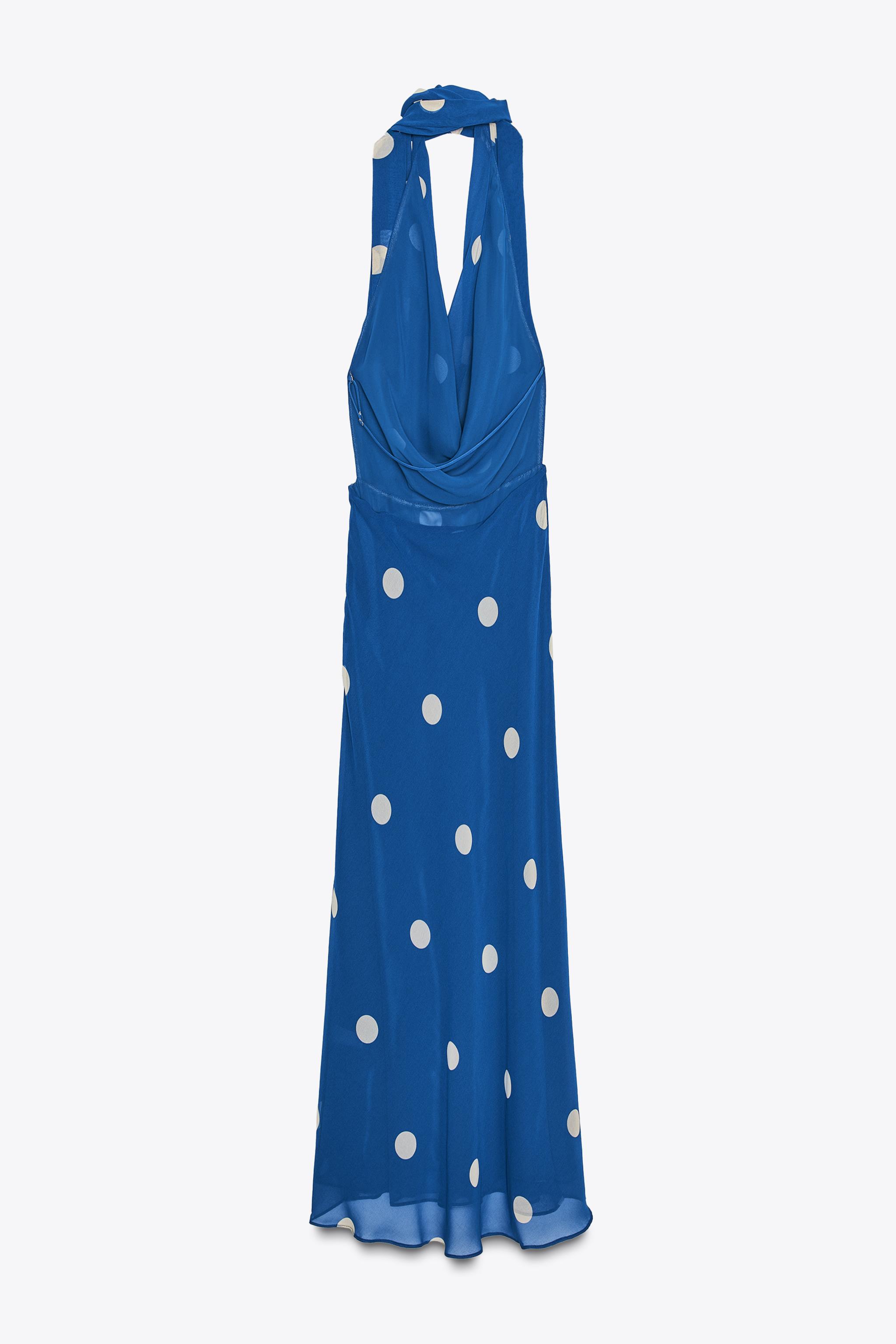 PRINTED POLKA DOT MIDI DRESS