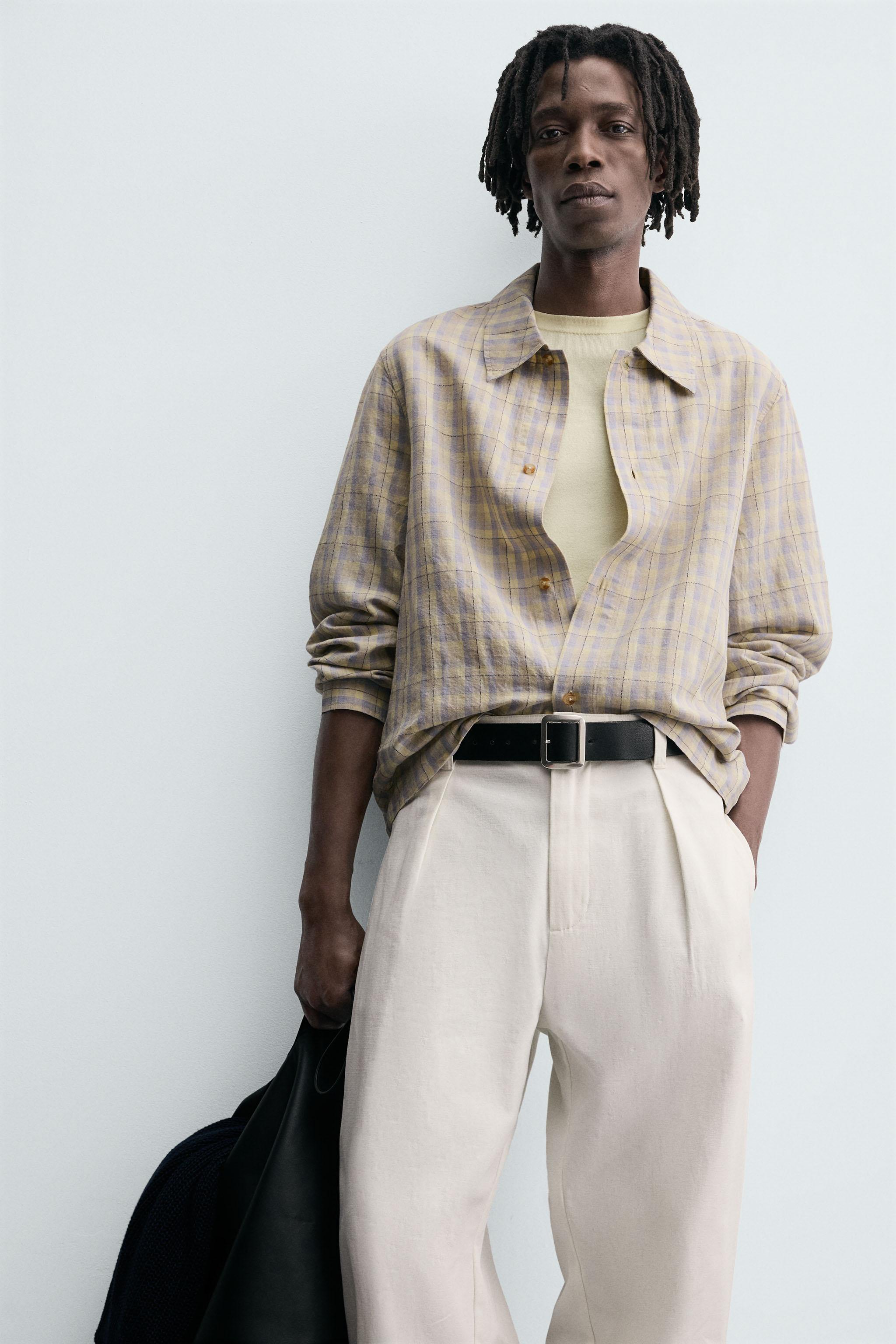 TEXTURED PLAID SHIRT