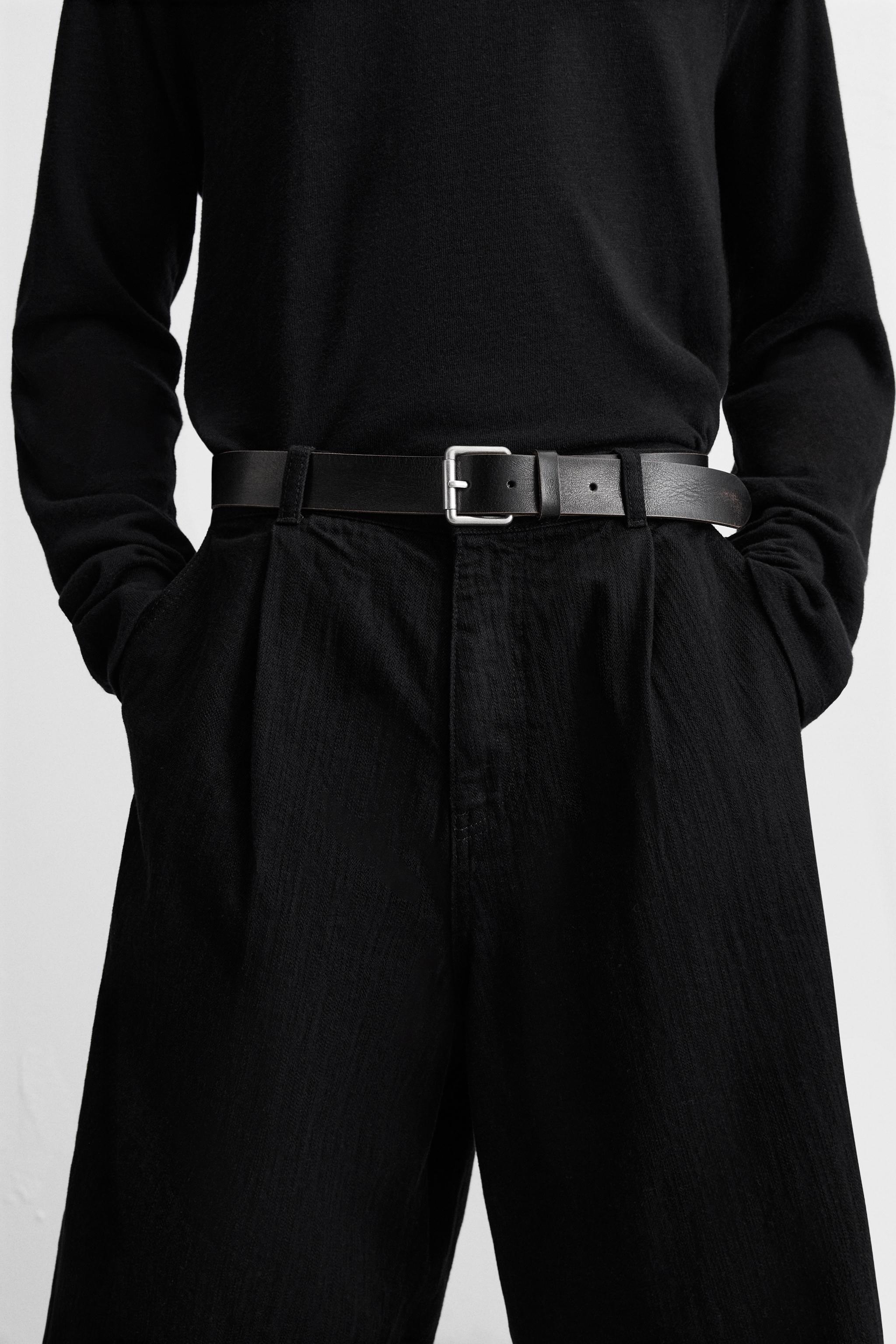 VINTAGE EFFECT LEATHER BELT