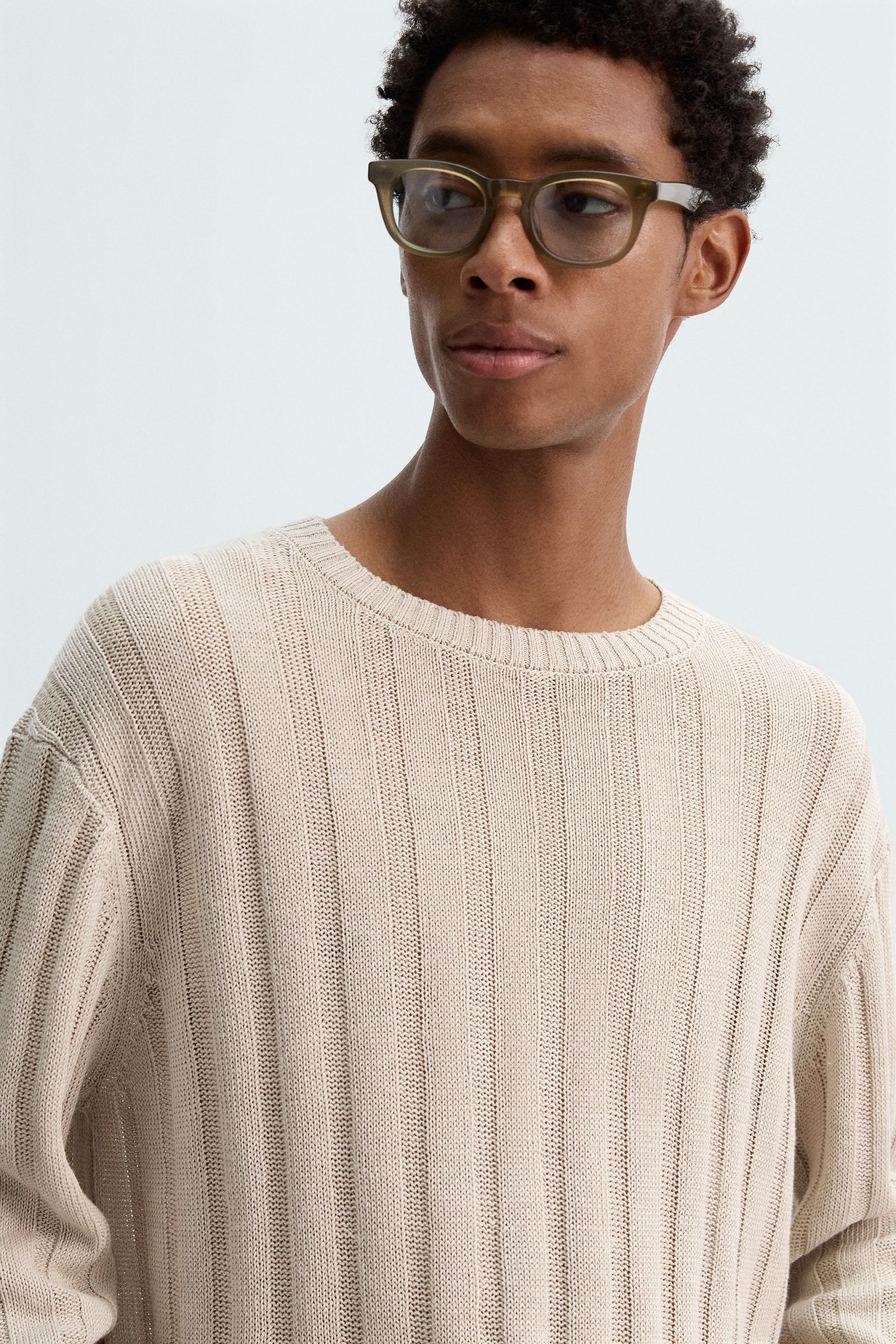 100% LINEN RIBBED SWEATER