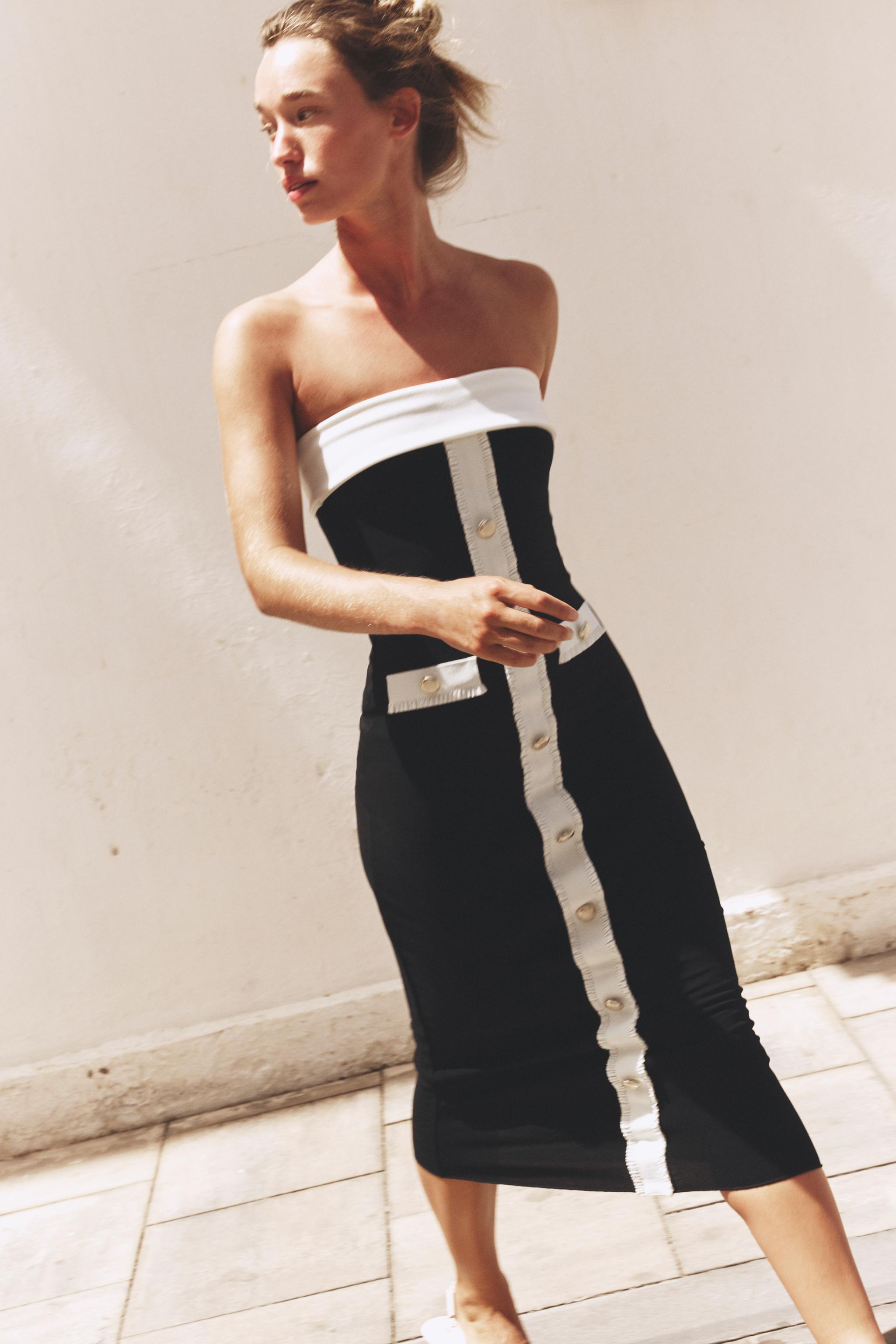 CONTOURING STRETCH BANDEAU DRESS