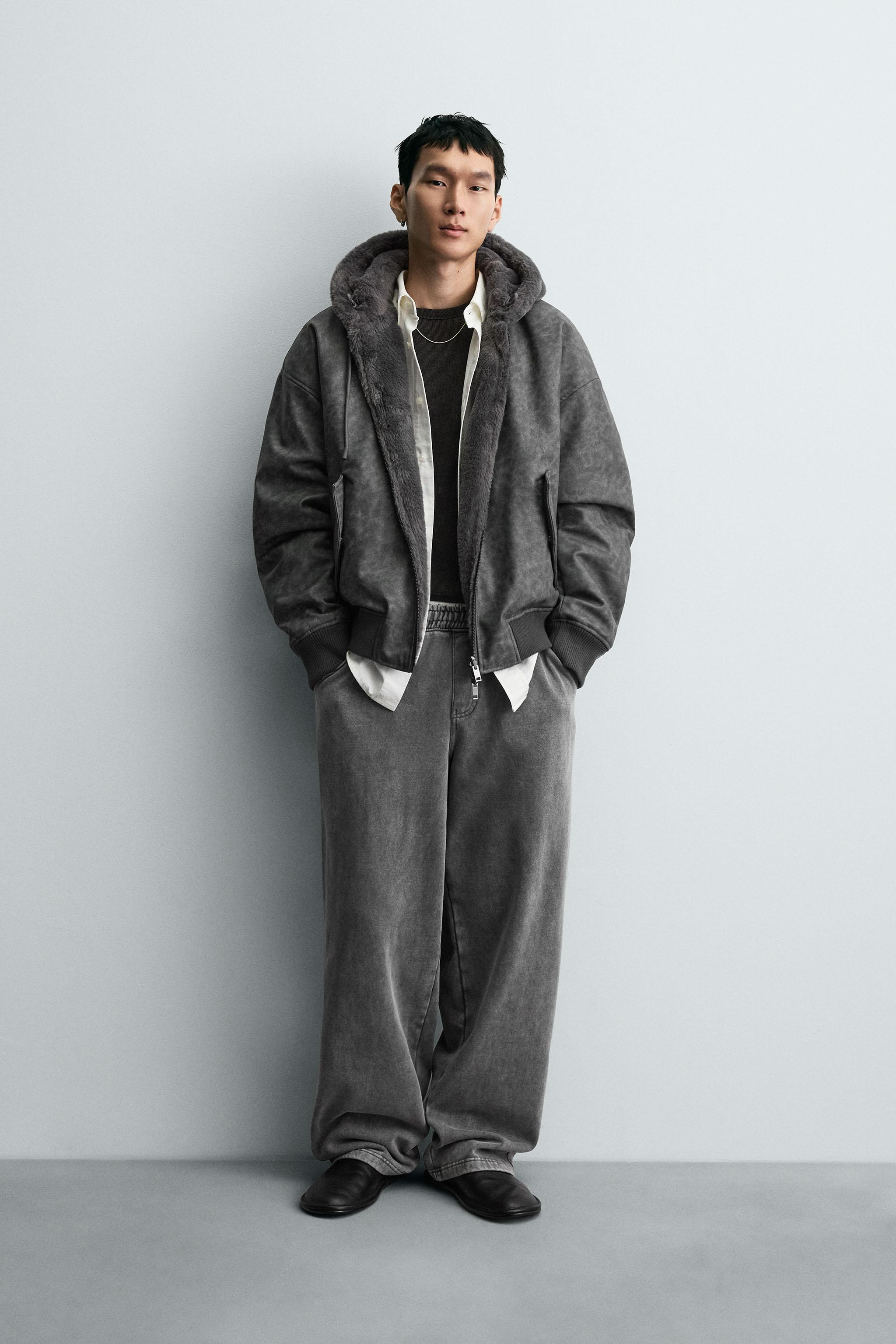 FAUX LEATHER REVERSIBLE BOMBER JACKET