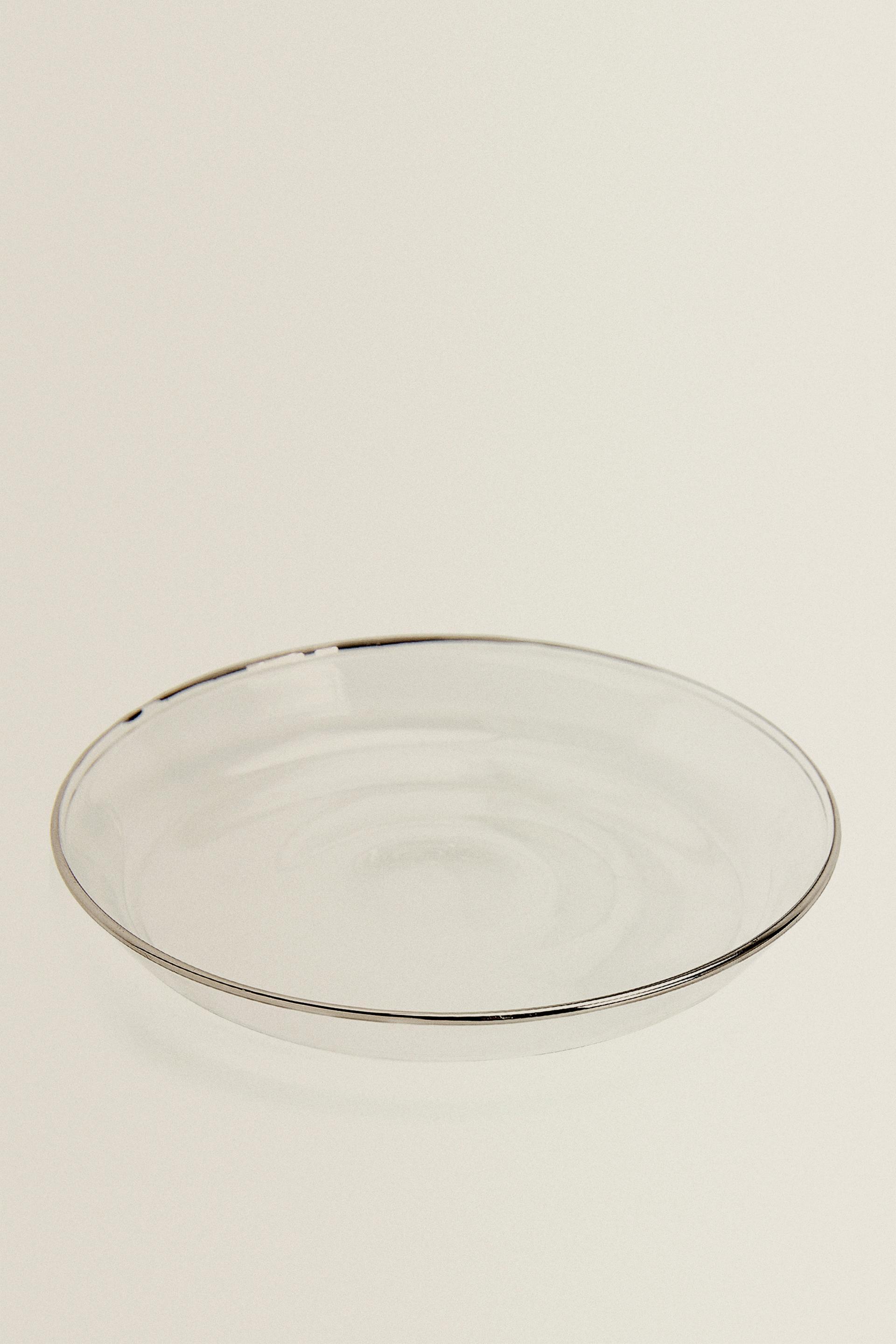 BOROSILICATE GLASS SIDE PLATE WITH RIM