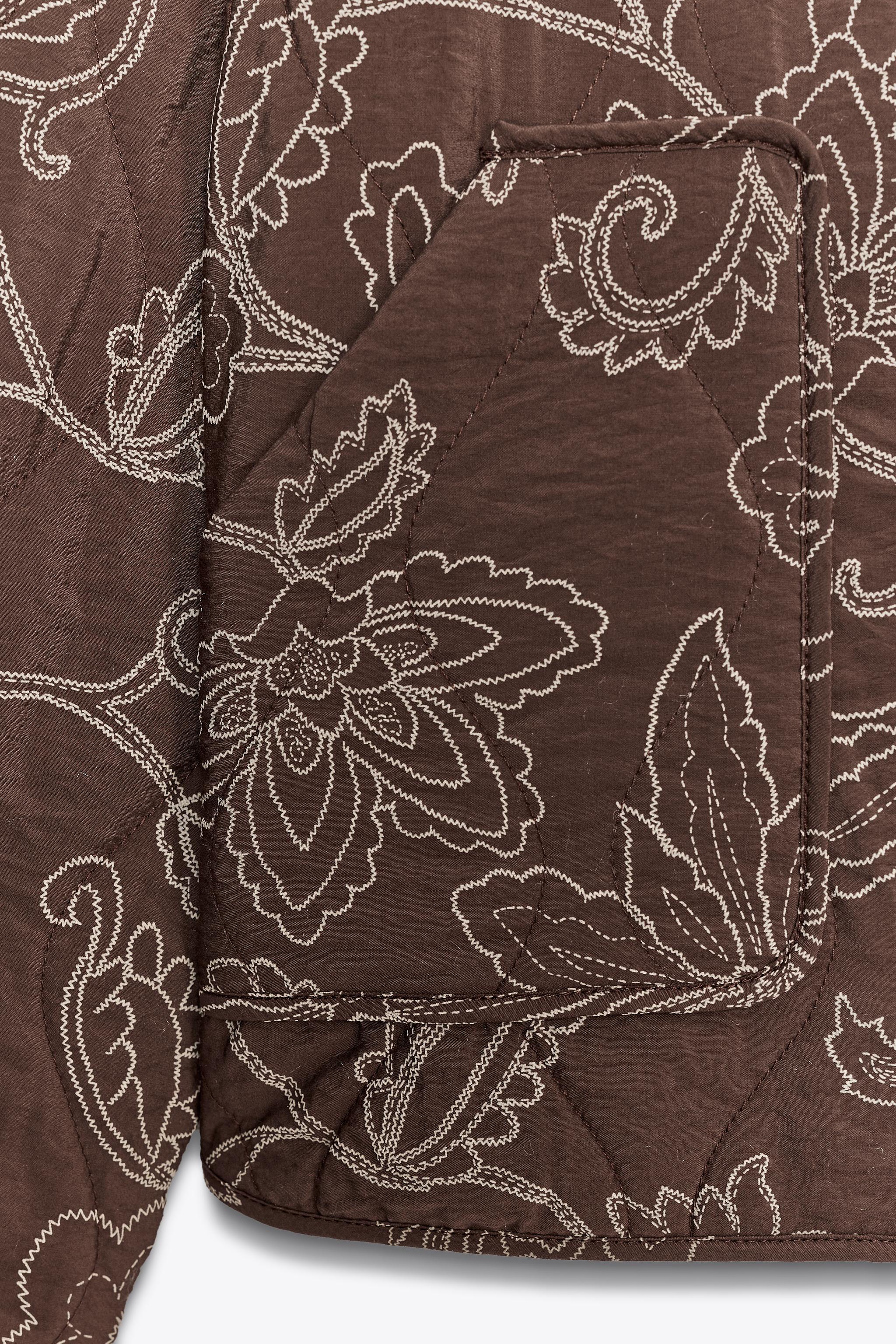 RUBBERIZED EMBROIDERY PUFFER JACKET