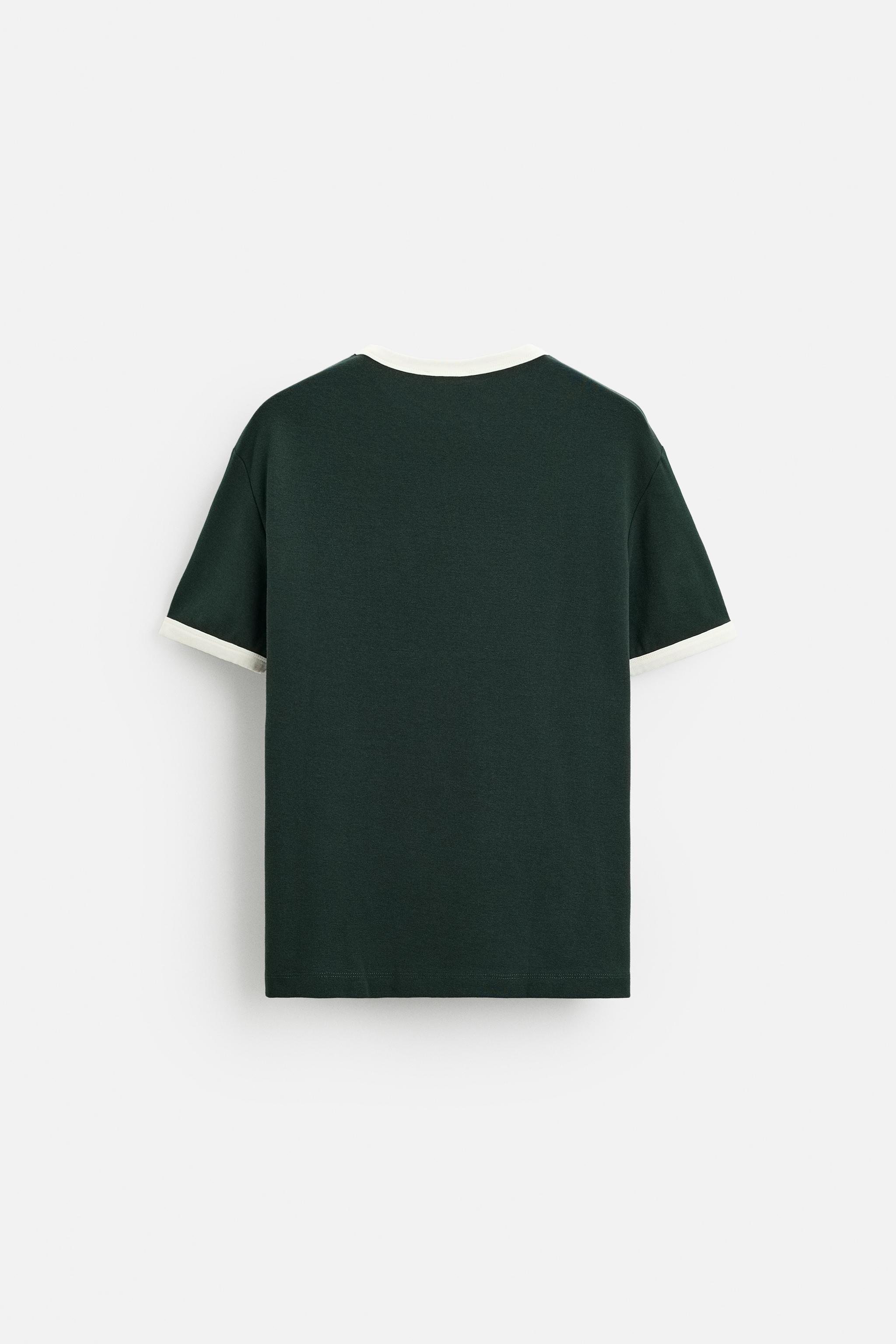 BASIC CONTRAST RIBBED T-SHIRT