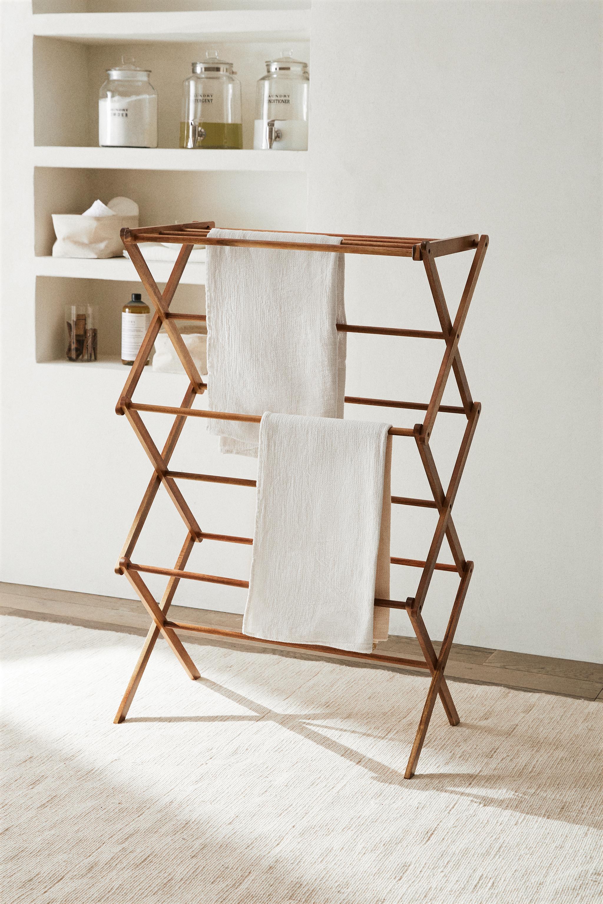 WOODEN VERTICAL FOLDING  CLOTHES HORSE
