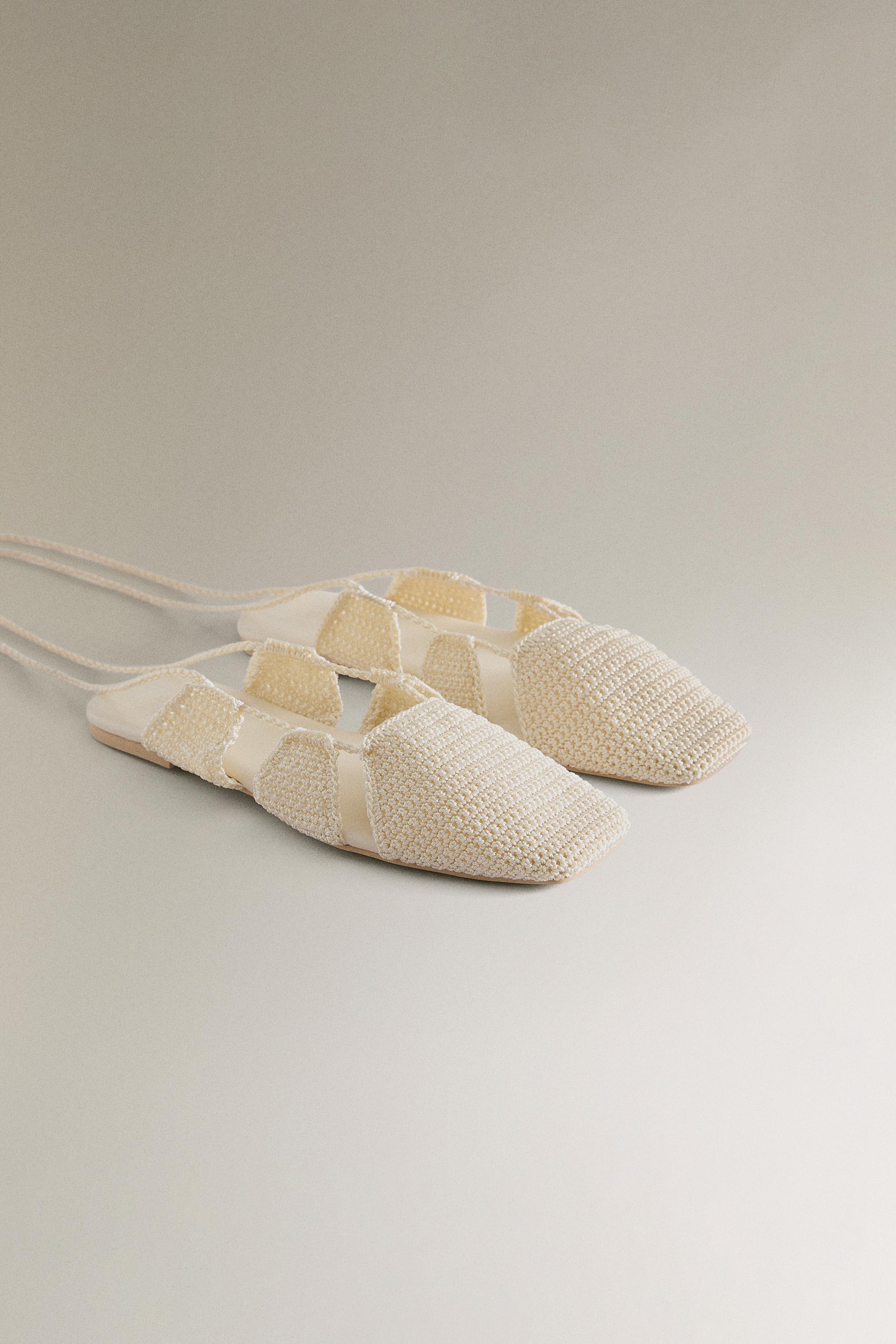 CROCHET SANDALS WITH ANKLE STRAPS