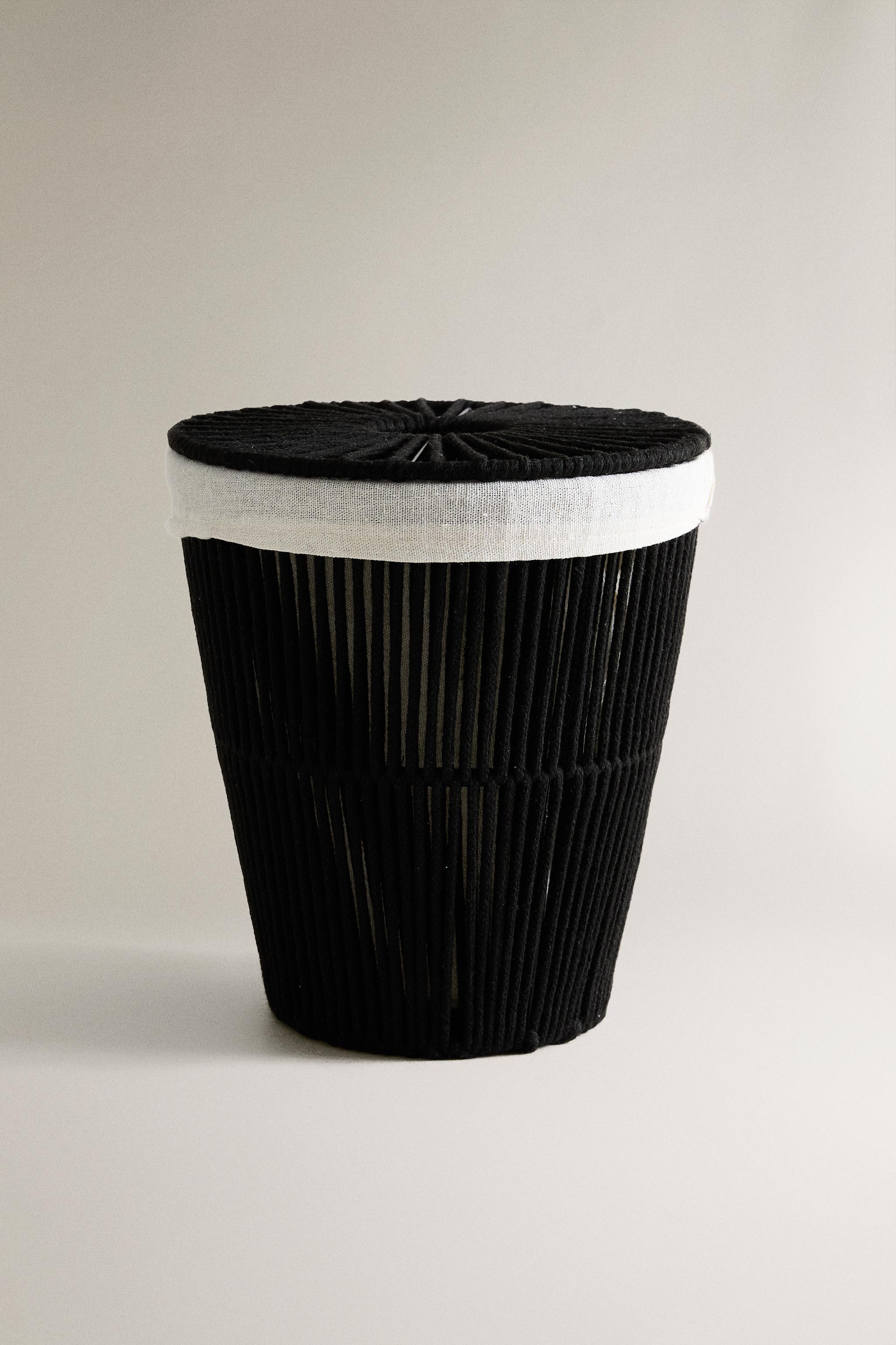 WASTEPAPER BASKET WITH FABRIC LINING