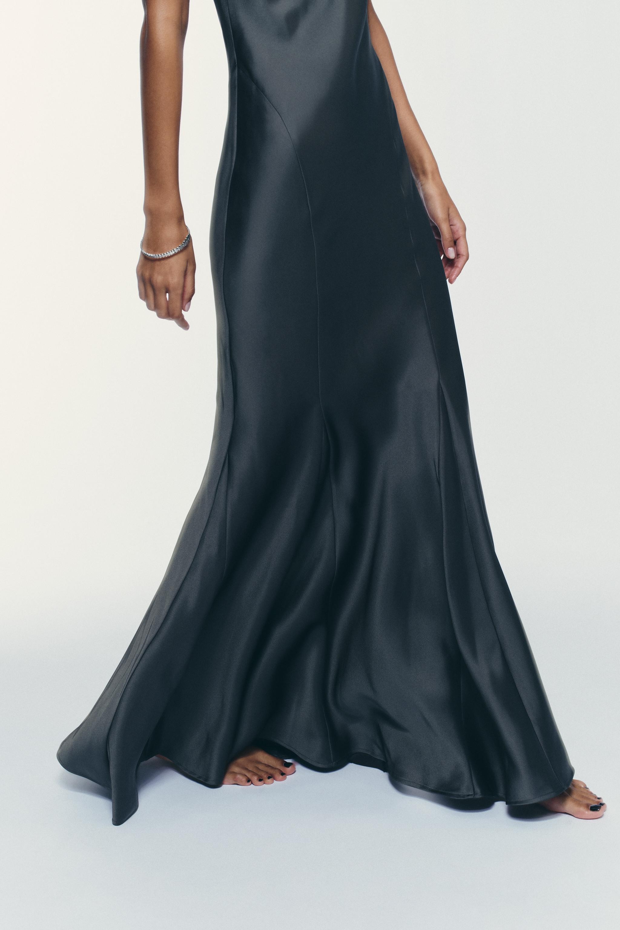 SATIN EFFECT LONG DRESS