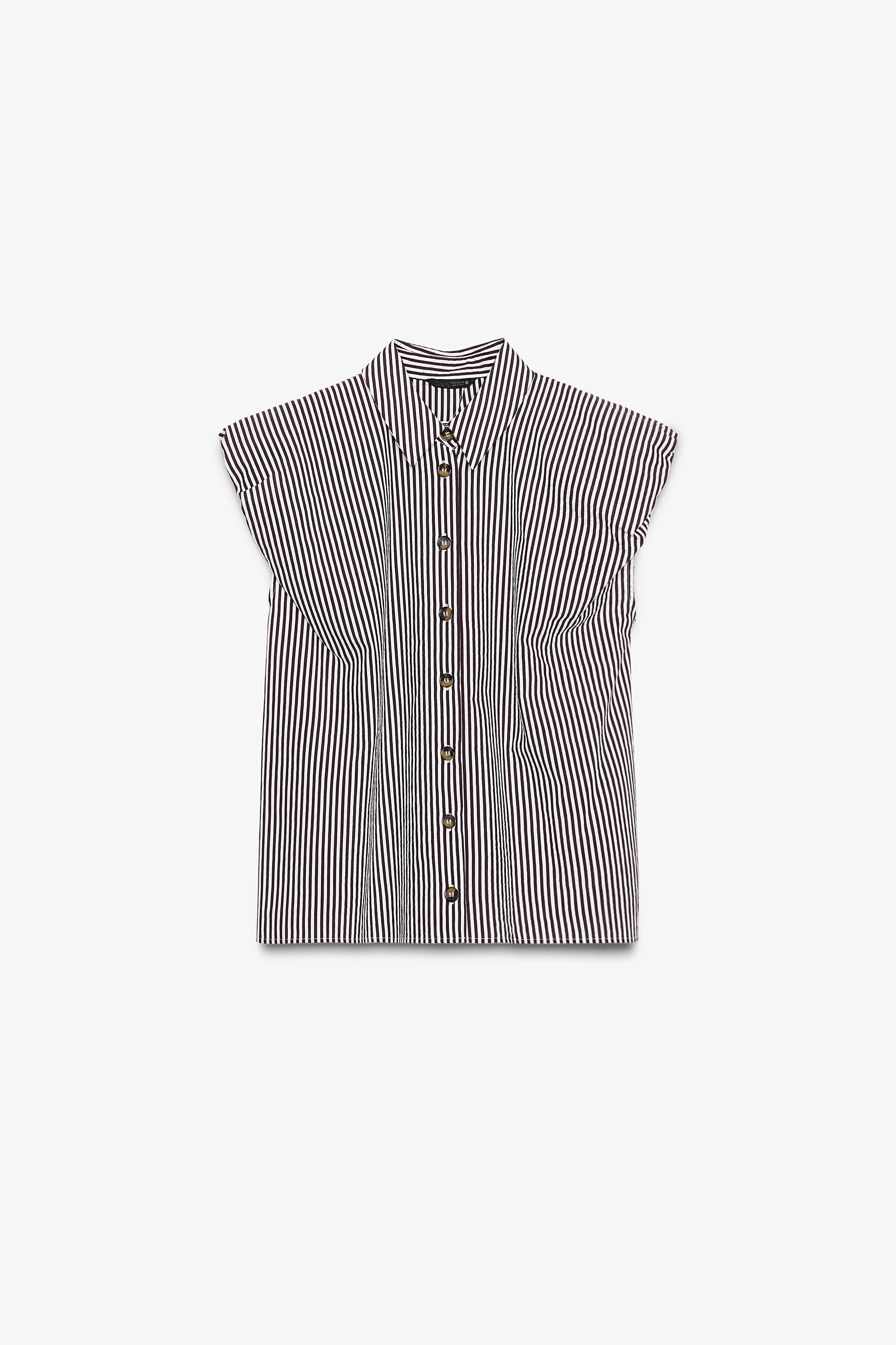 STRIPED SLEEVELESS SHIRT