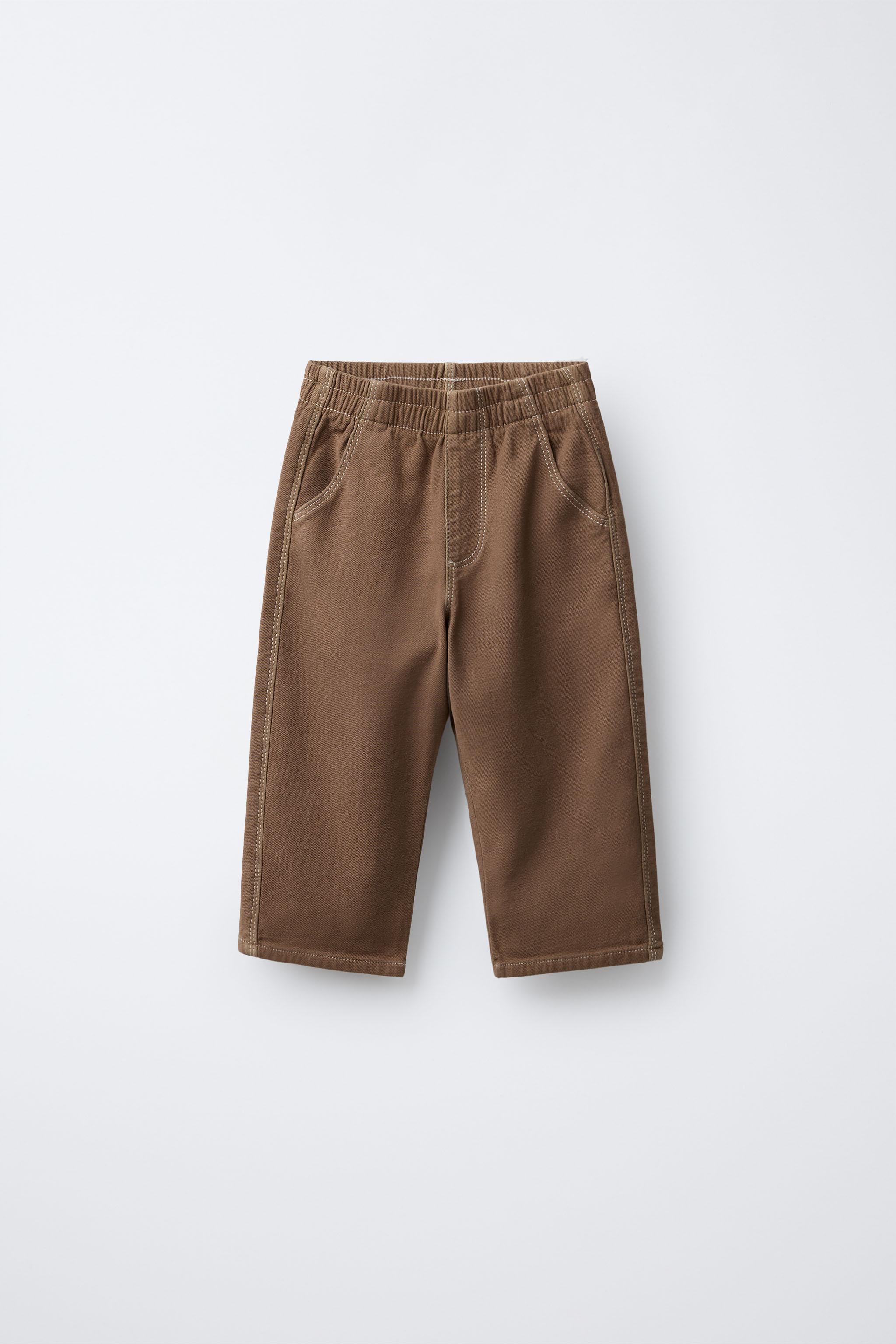 BAGGY ELASTIC TOPSTITCHED PANTS