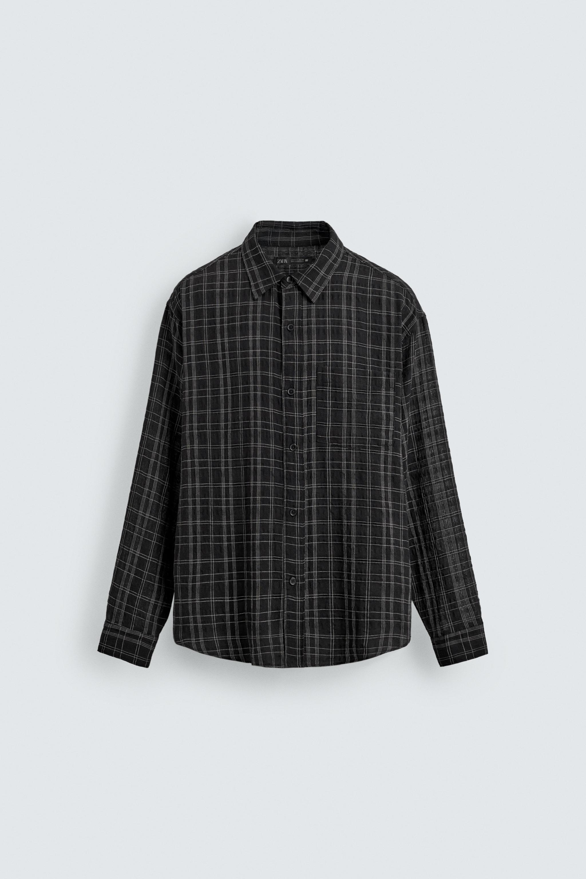 TEXTURED PLAID SHIRT